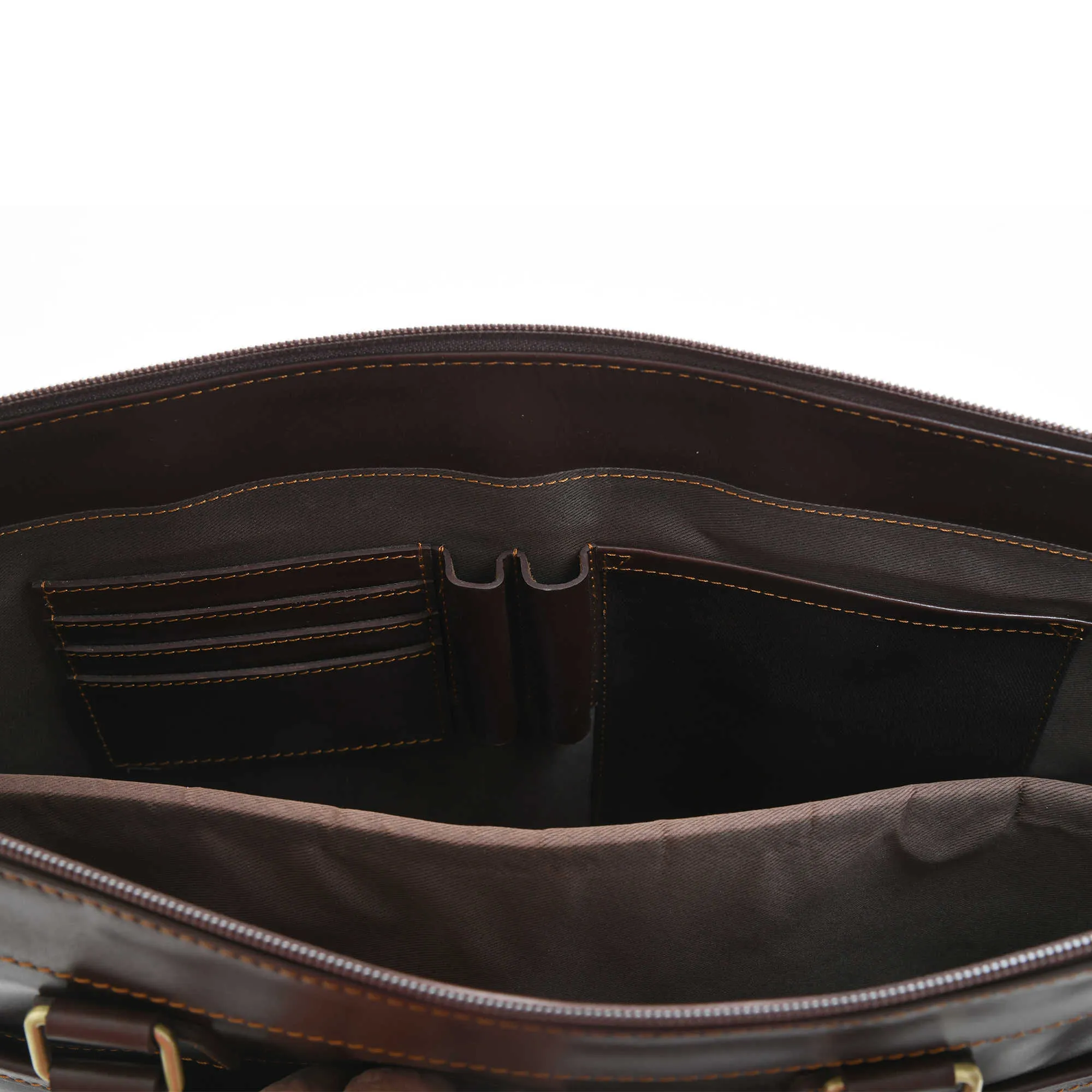 392008 Portfolio Briefcase Bag in Full Grain Dark Brown Leather | Style n Craft