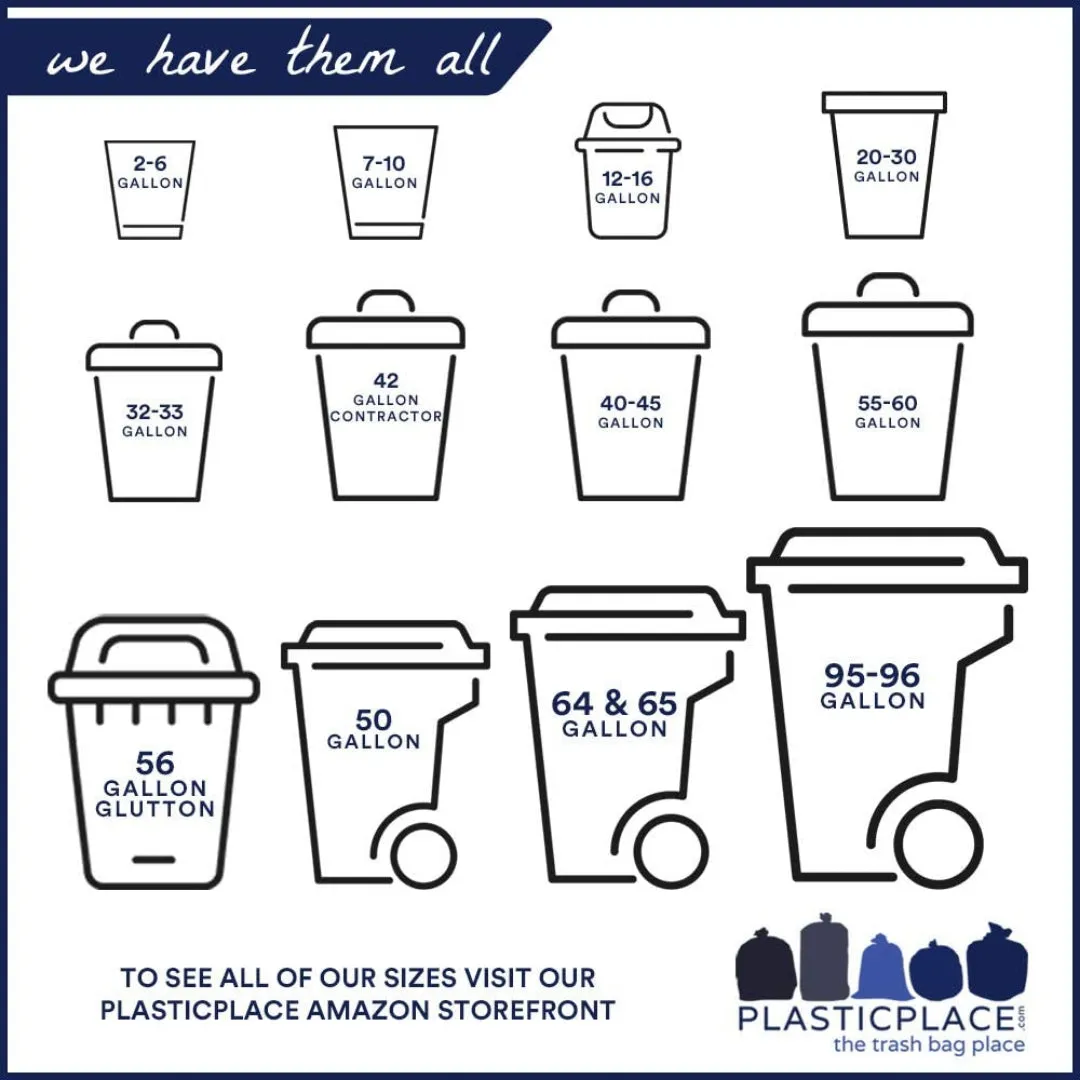 65 Gallon Rollout Trash Bags - 1.5 Mil - 50/Case