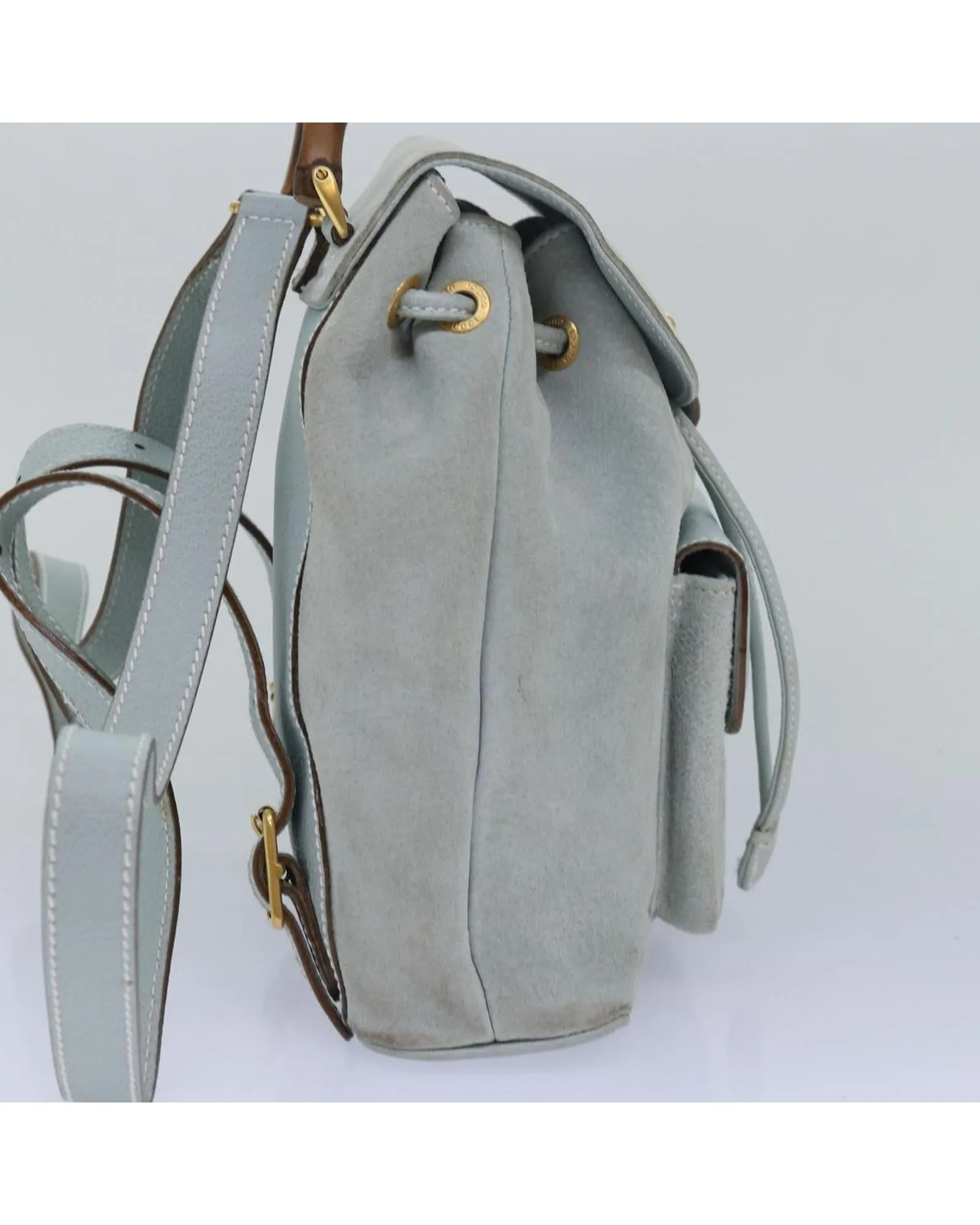 Bamboo Leather Suede Backpack with Dust Bag