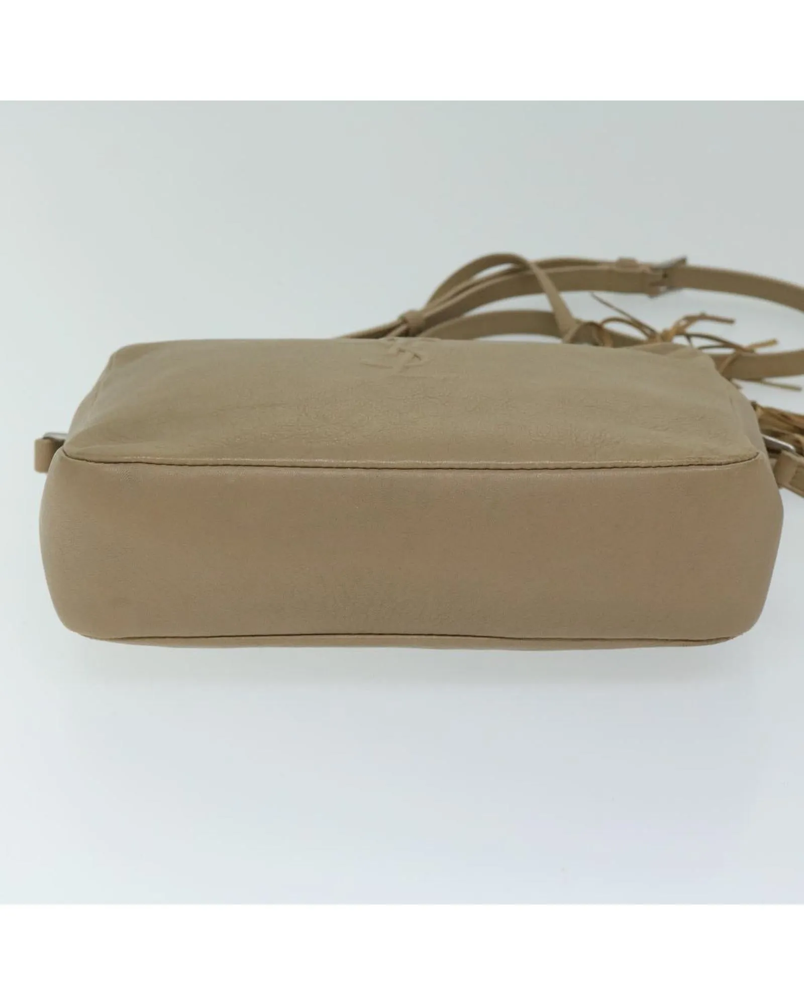 Beige Leather Shoulder Bag by Saint Laurent