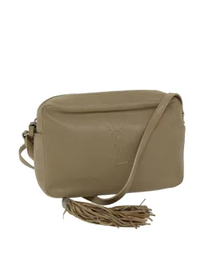 Beige Leather Shoulder Bag by Saint Laurent