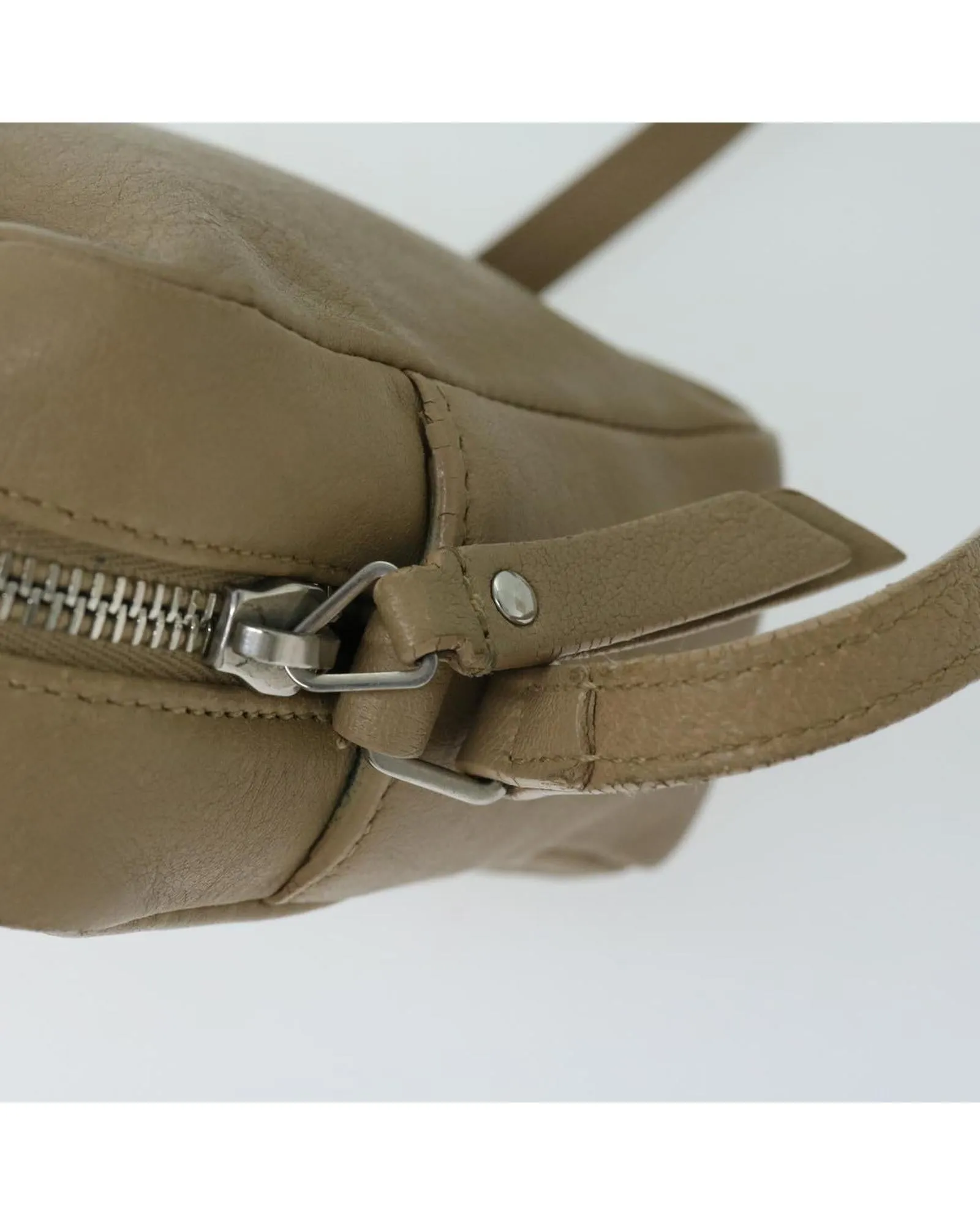 Beige Leather Shoulder Bag by Saint Laurent