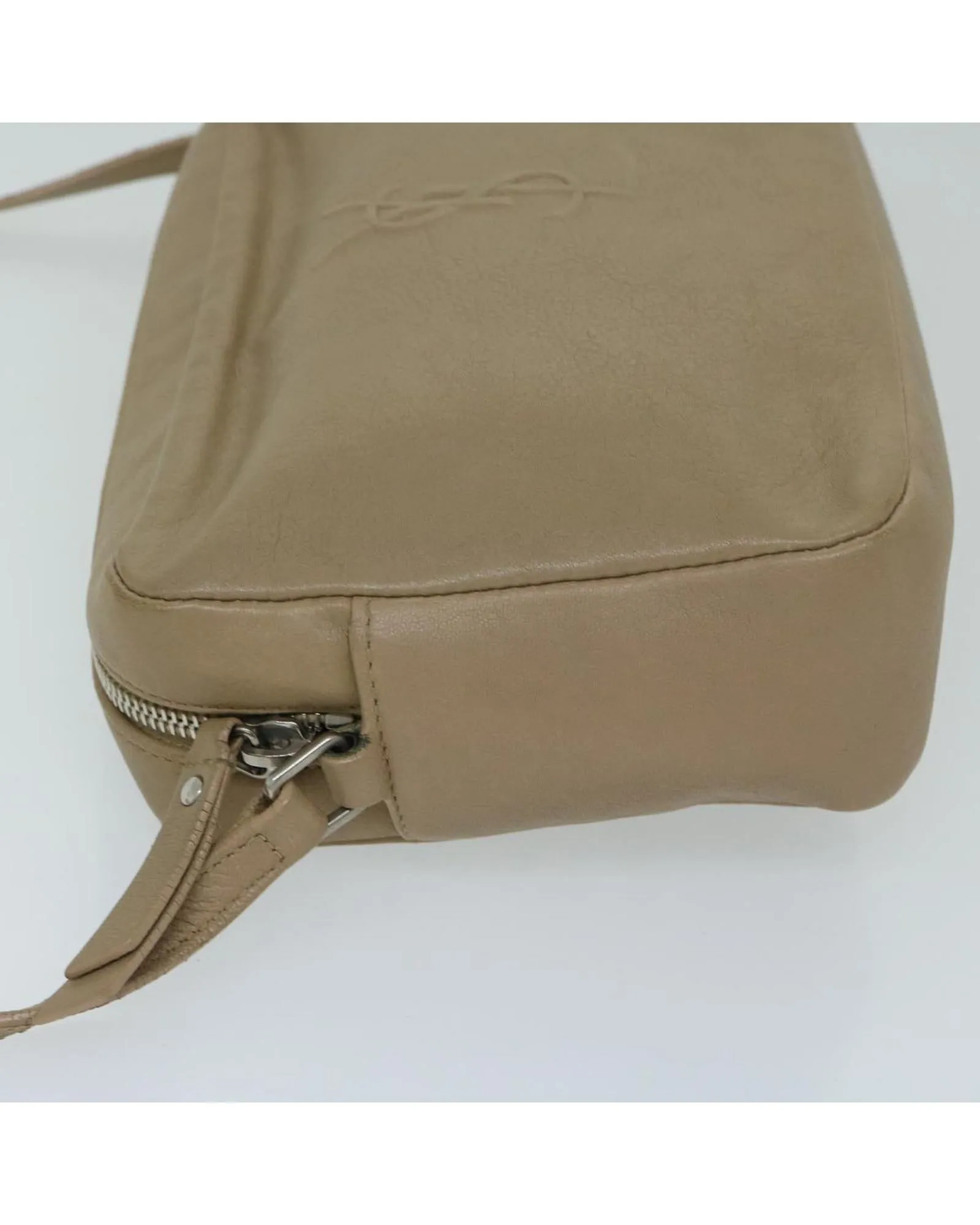 Beige Leather Shoulder Bag by Saint Laurent