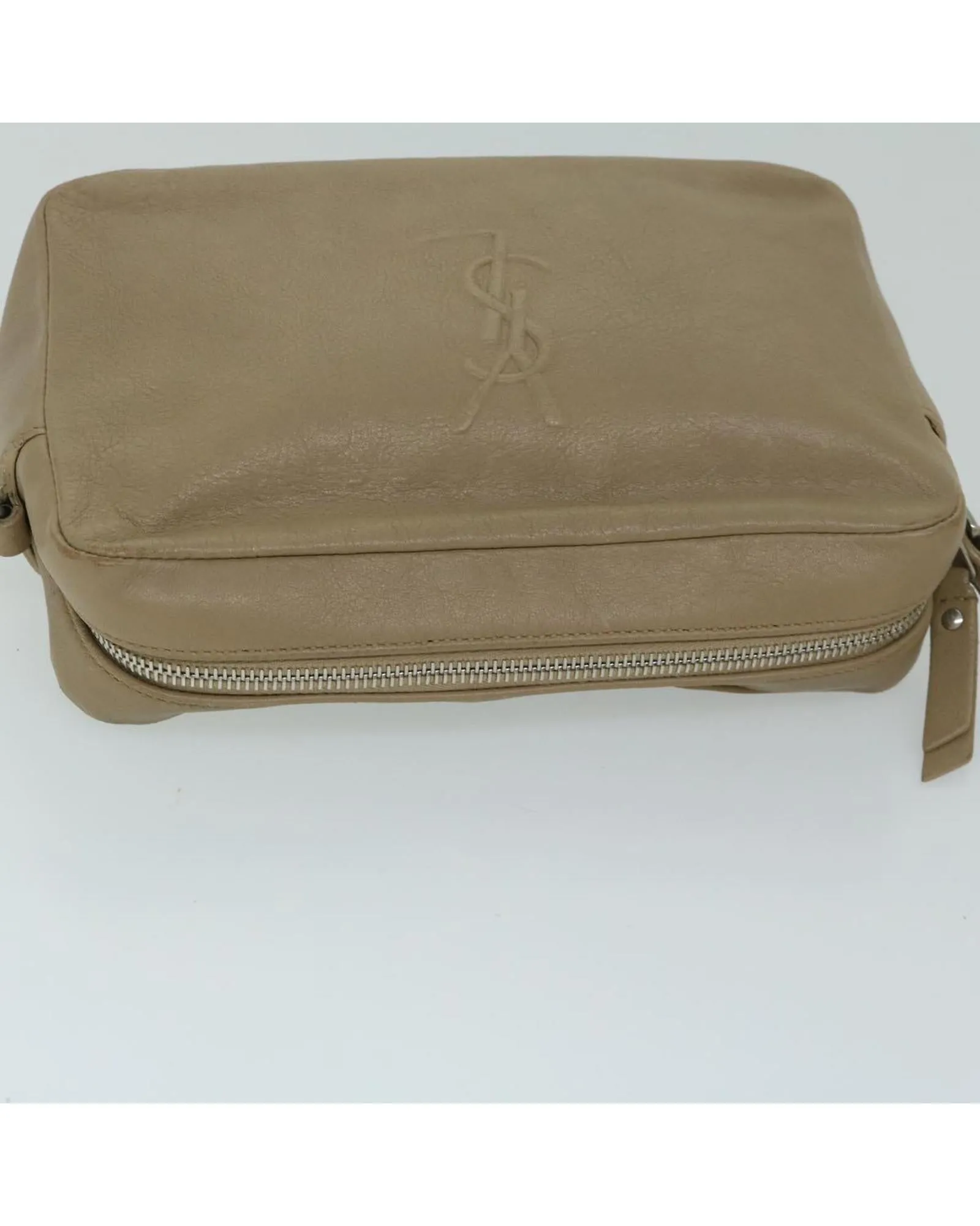 Beige Leather Shoulder Bag by Saint Laurent