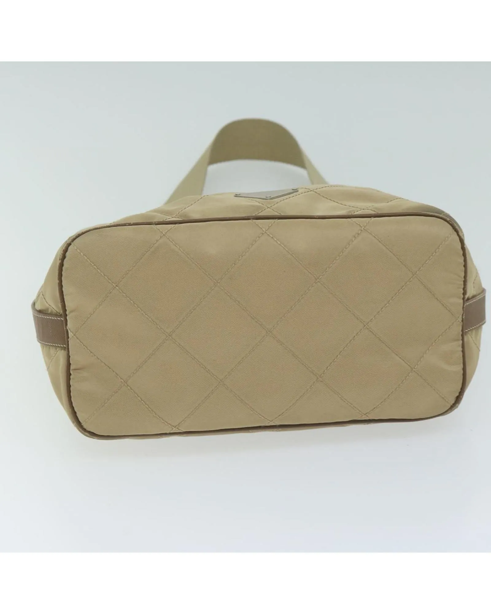 Beige Nylon Shoulder Bag by a Luxury Designer