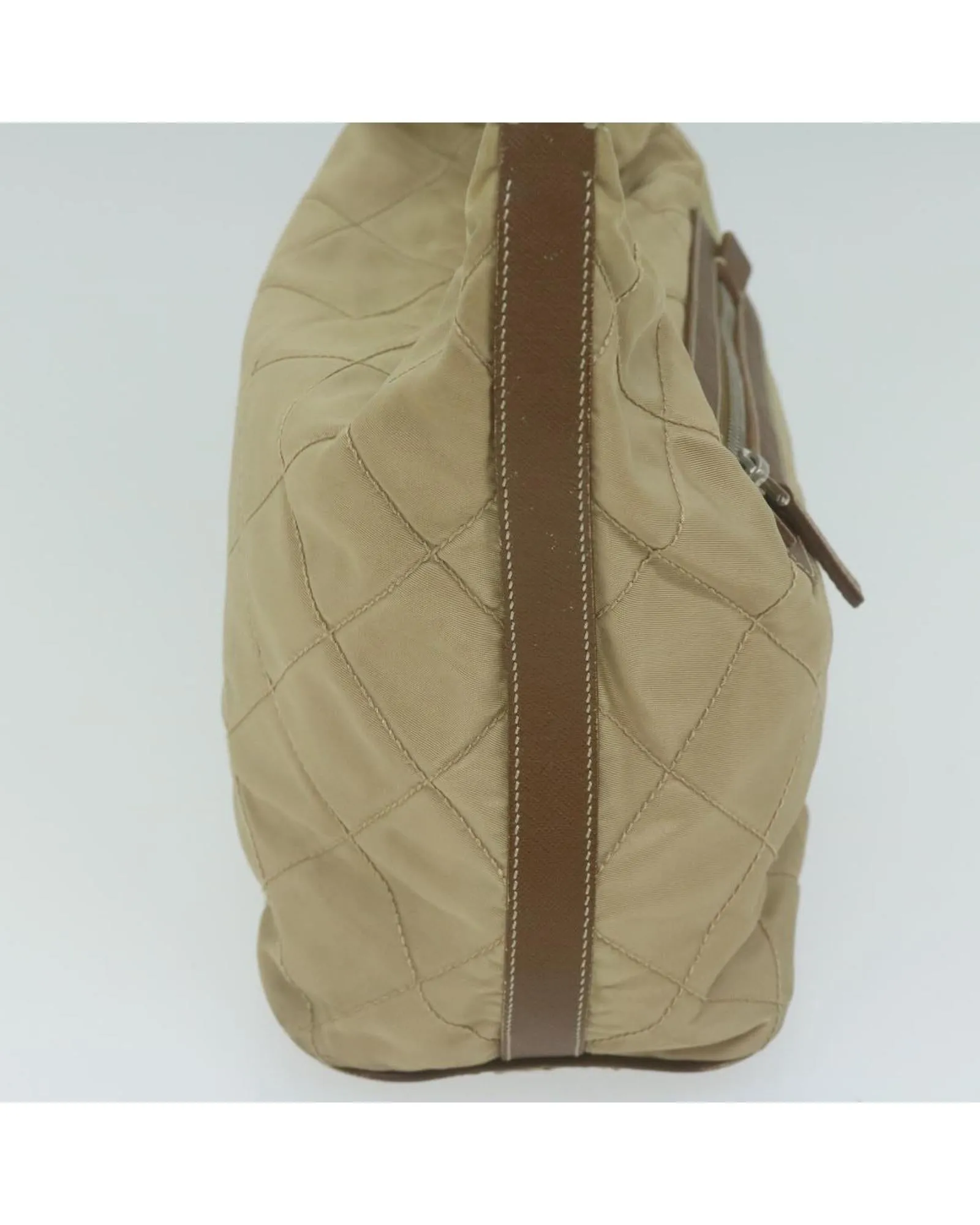 Beige Nylon Shoulder Bag by a Luxury Designer