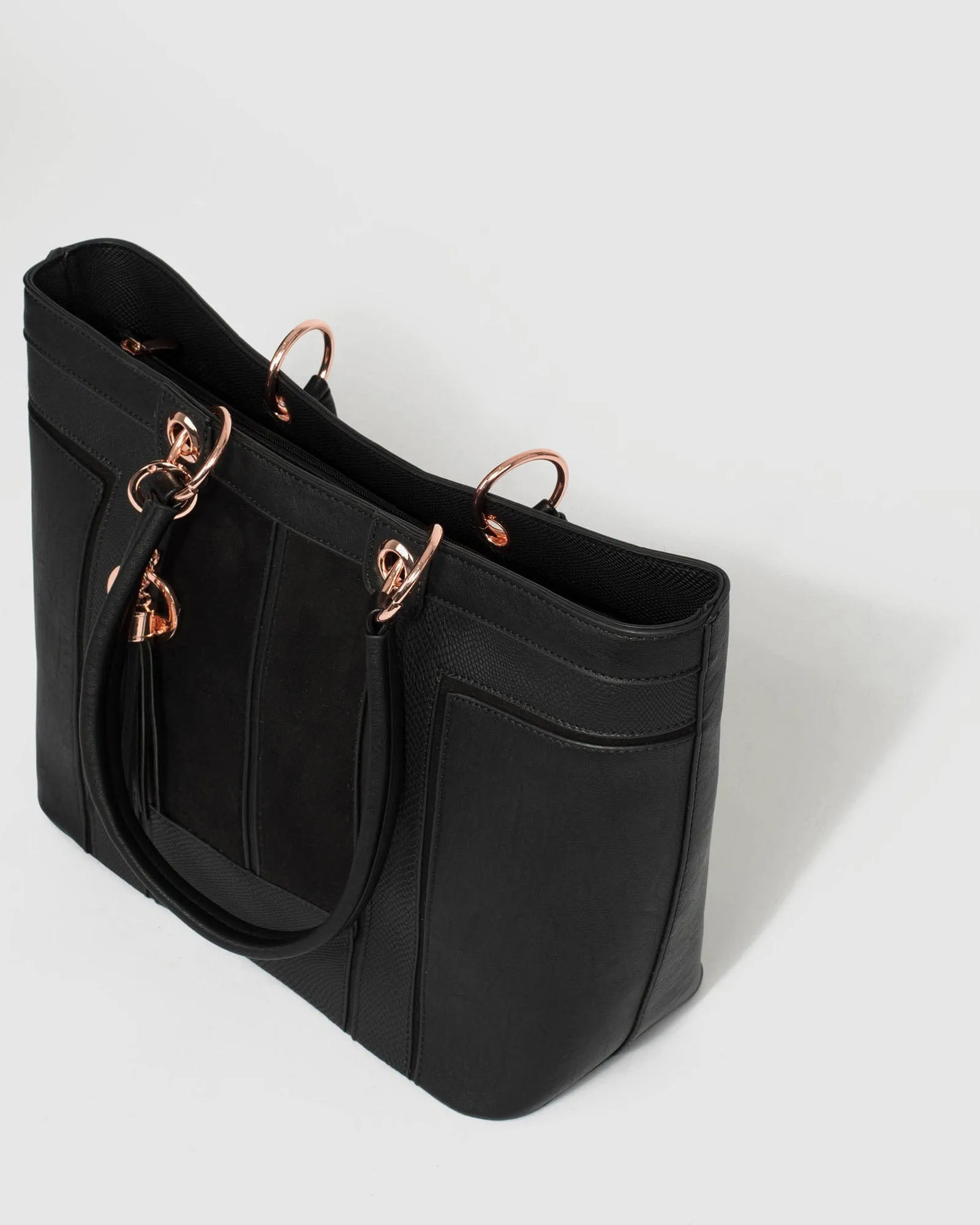 Black Delaney Large Tote Bag