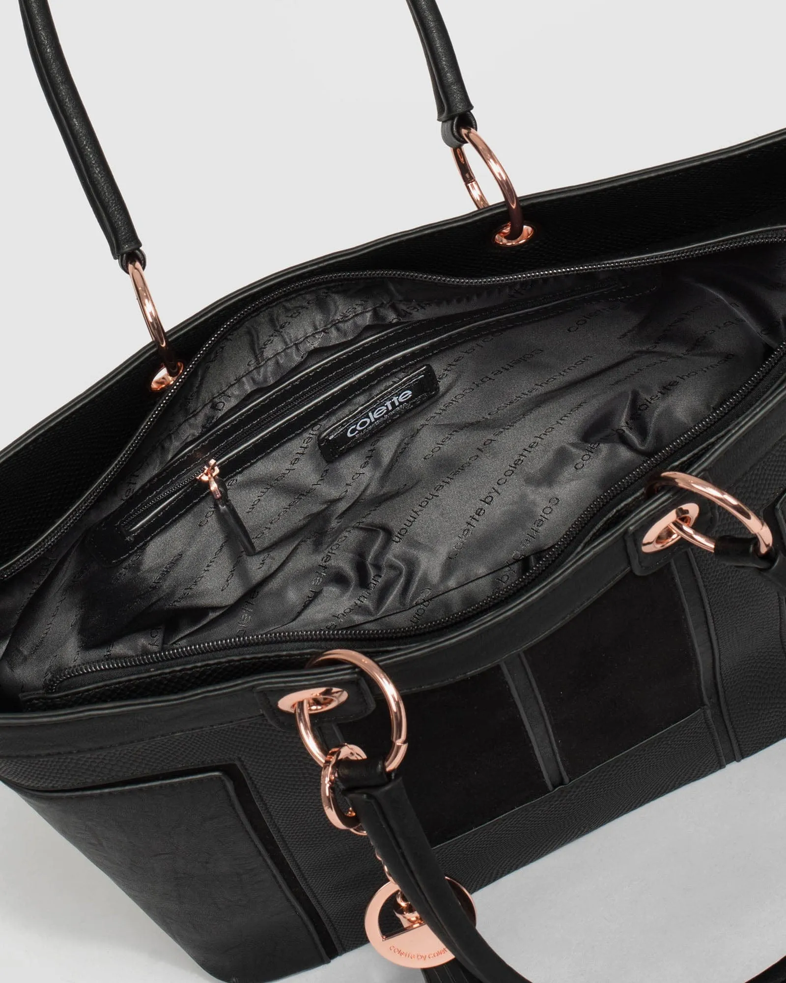 Black Delaney Large Tote Bag