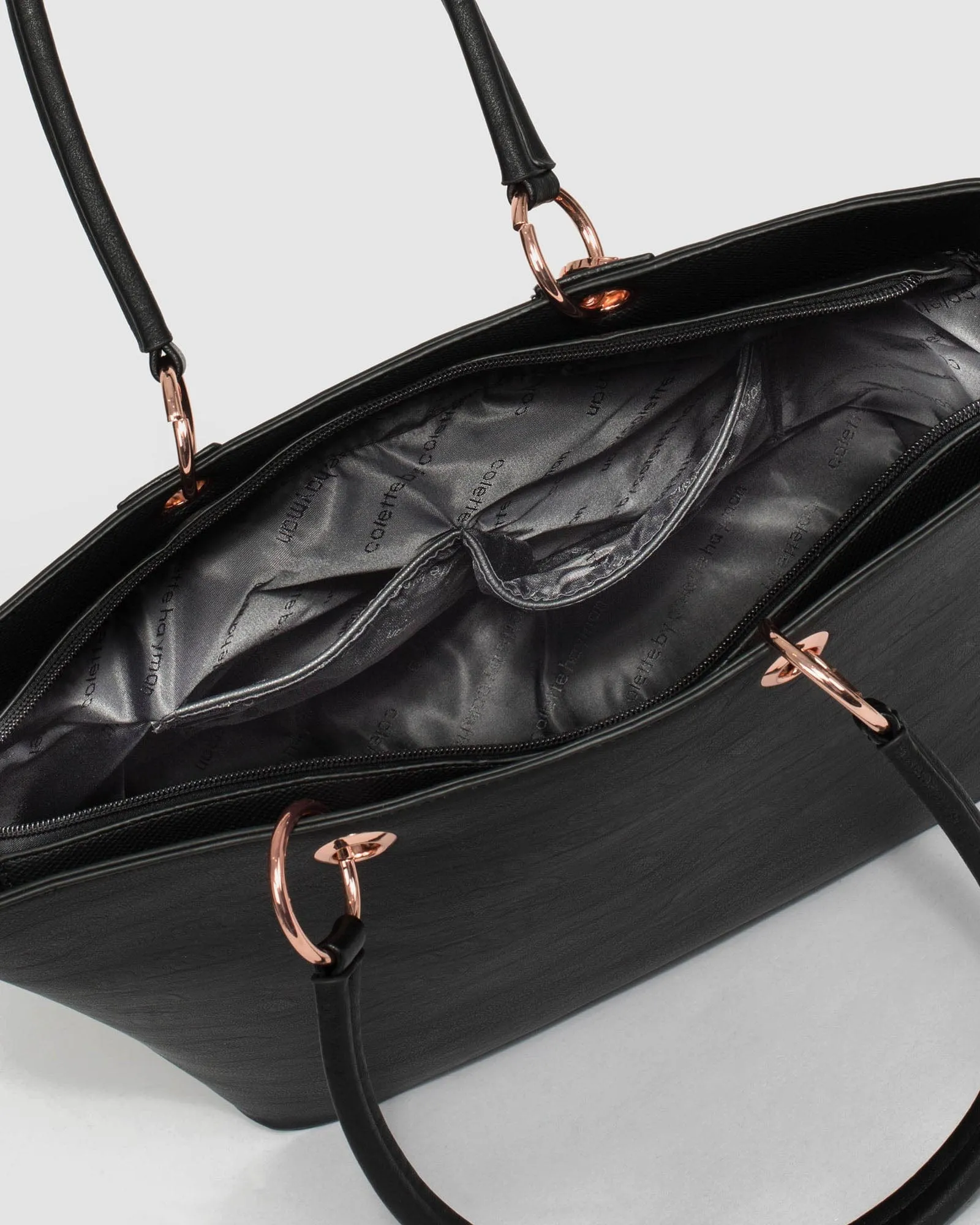 Black Delaney Large Tote Bag
