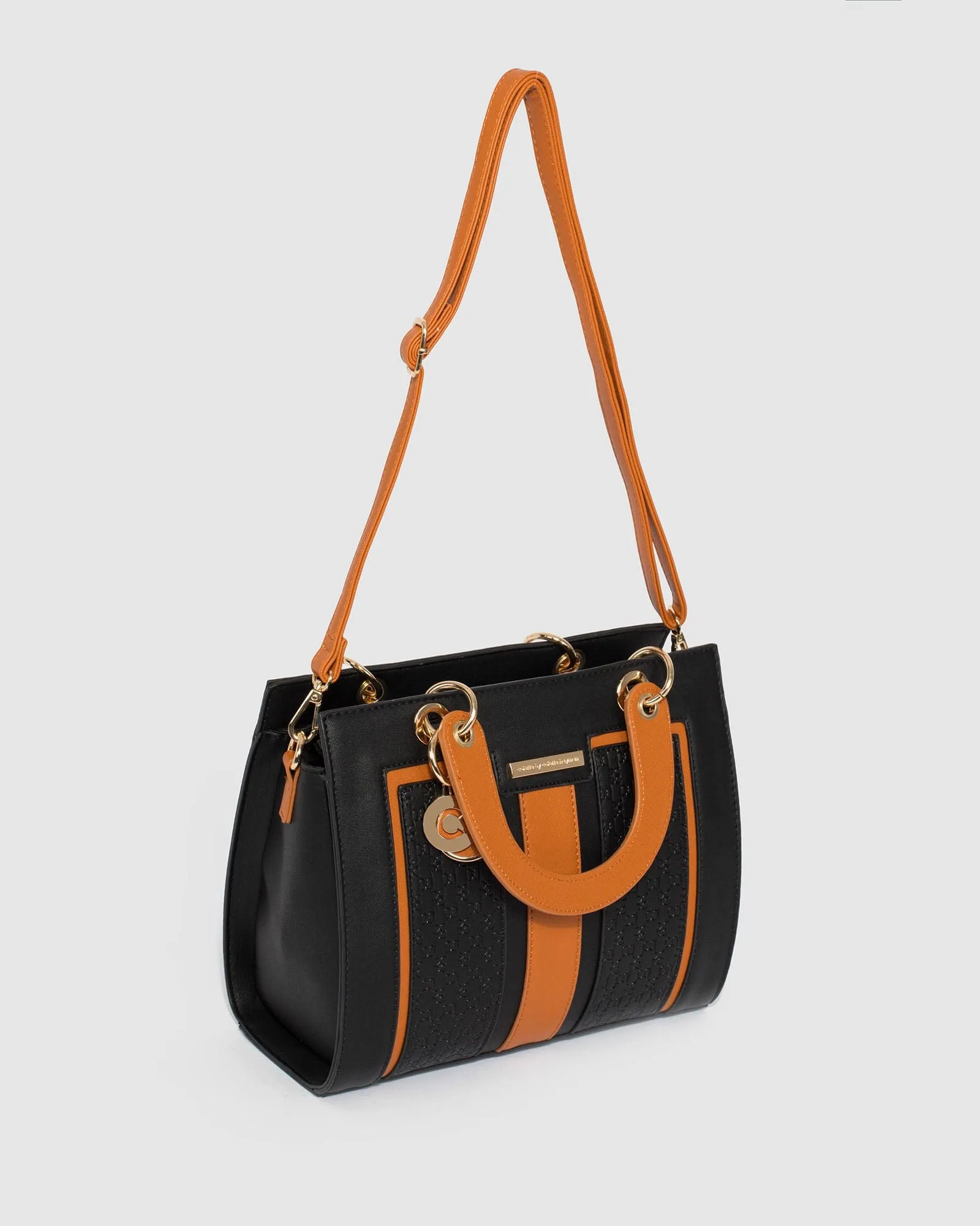 Black Ella Panel Tote Bag
