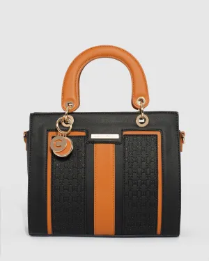 Black Ella Panel Tote Bag