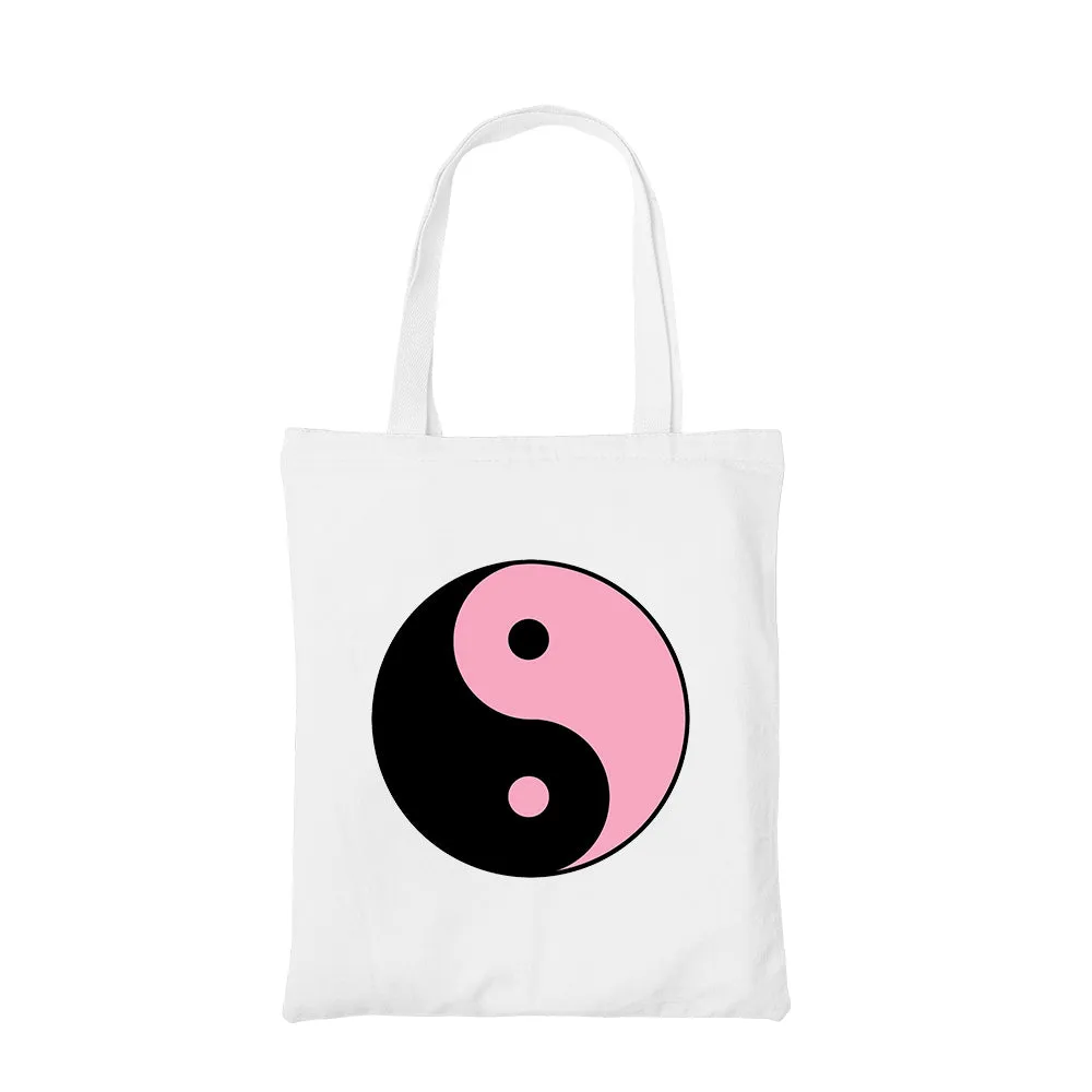 Black Pink Tote Bag - Yin Yang