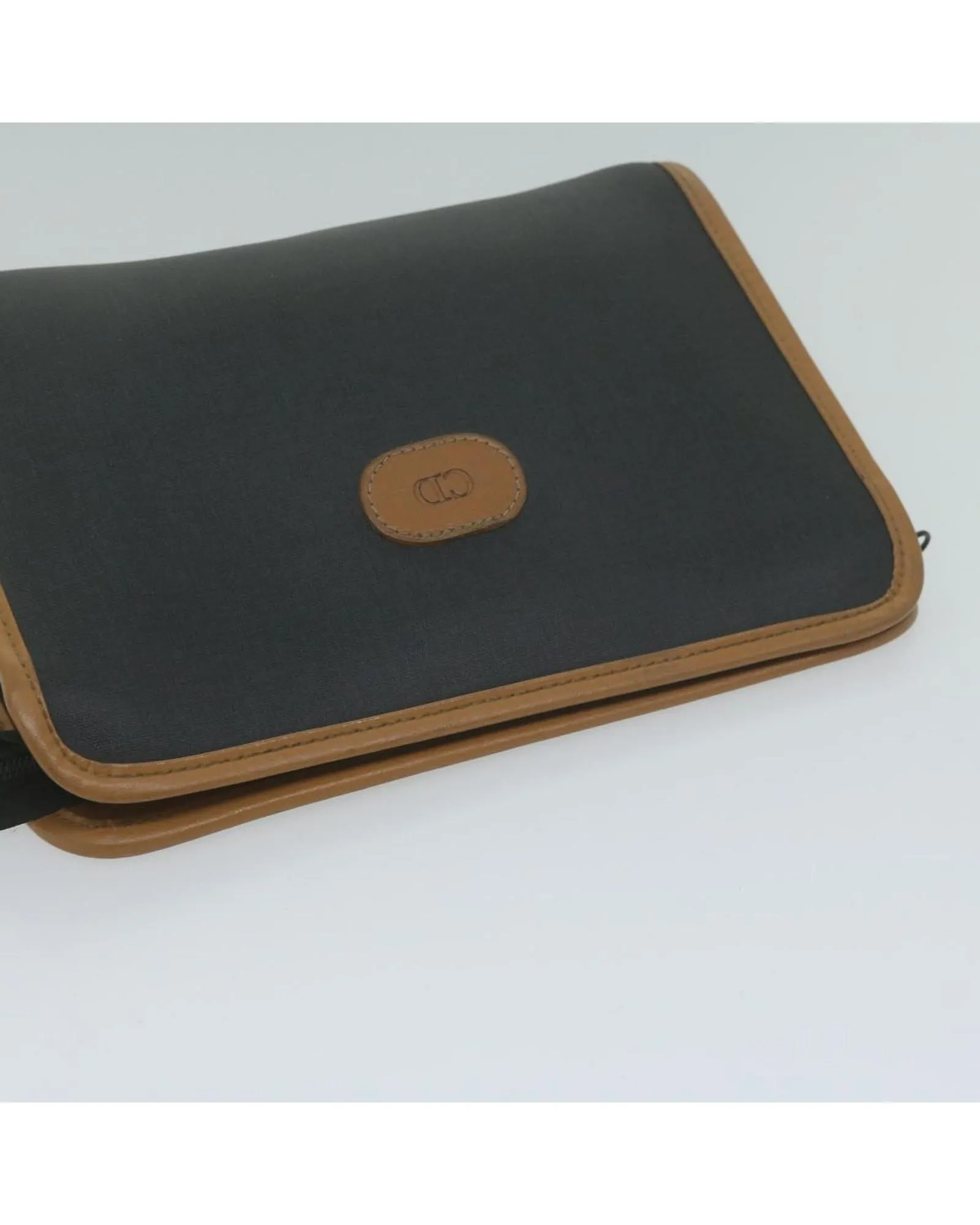 Black PVC Leather Clutch Bag by Christian Dior
