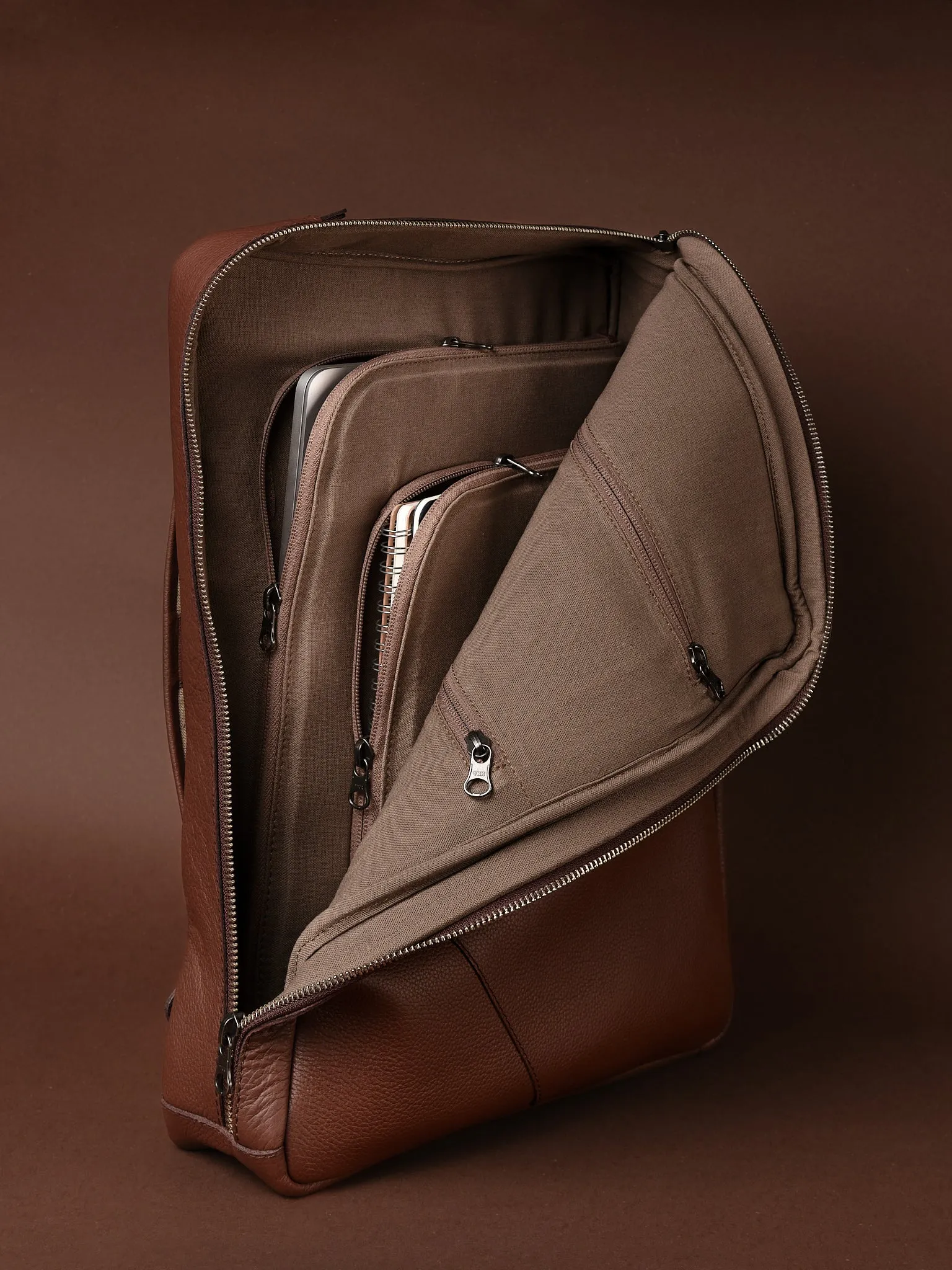 Briefcase Backpack · Brown