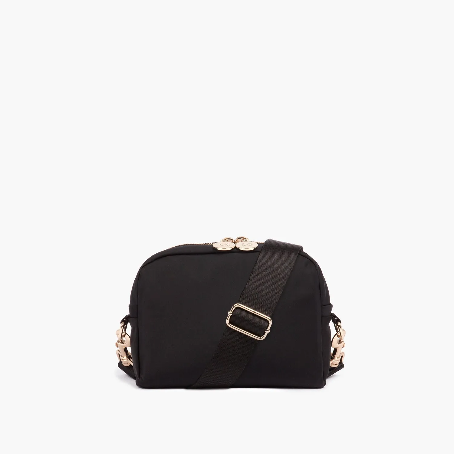 Cambria Upcycled Camera Bag - Nylon - Black / Gold / Lavender