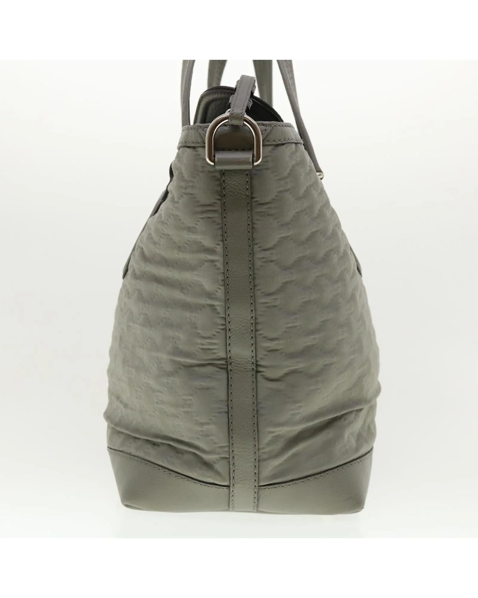 Canvas Shoulder Bag with Name Tag and Serial No. in Gray