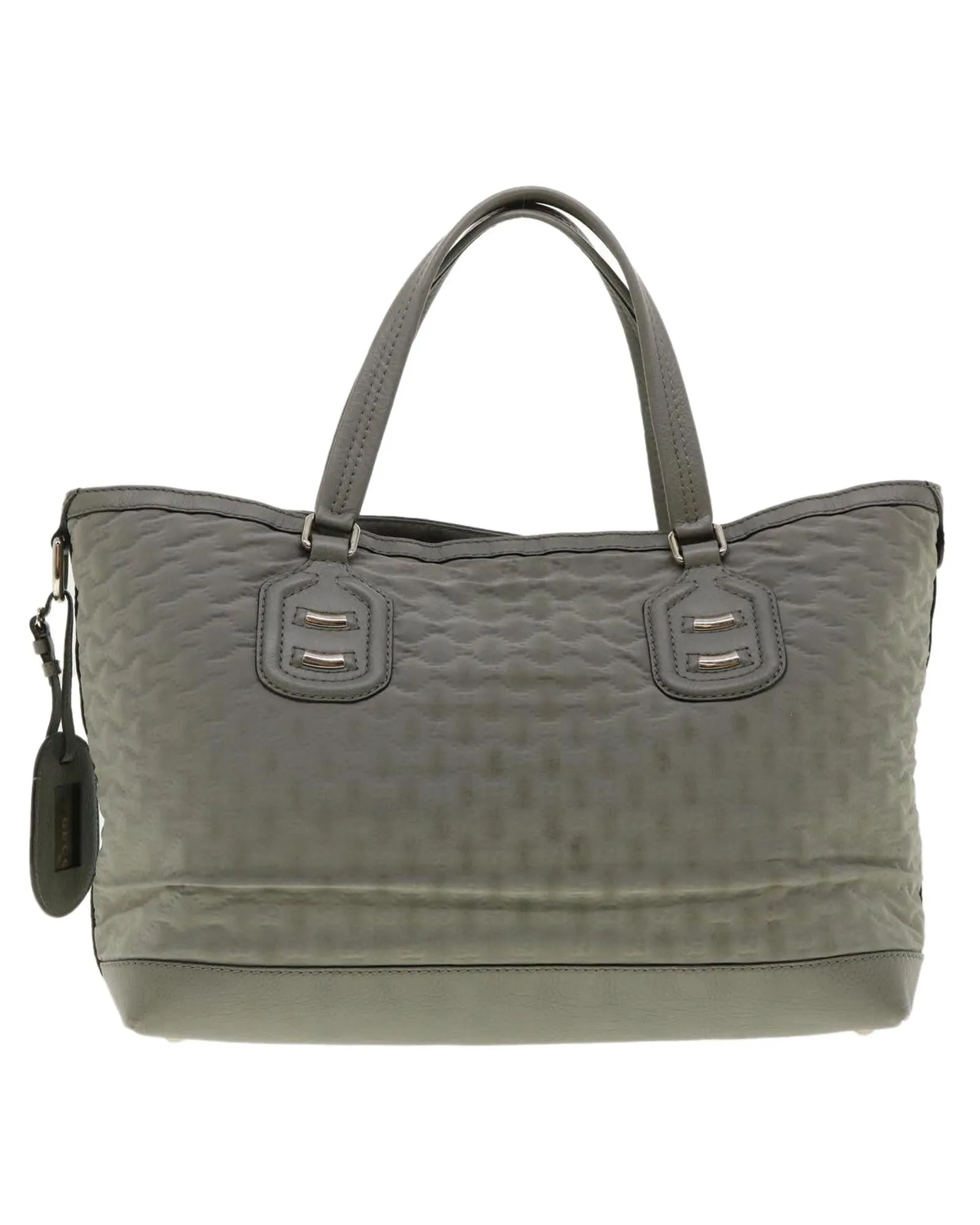 Canvas Shoulder Bag with Name Tag and Serial No. in Gray