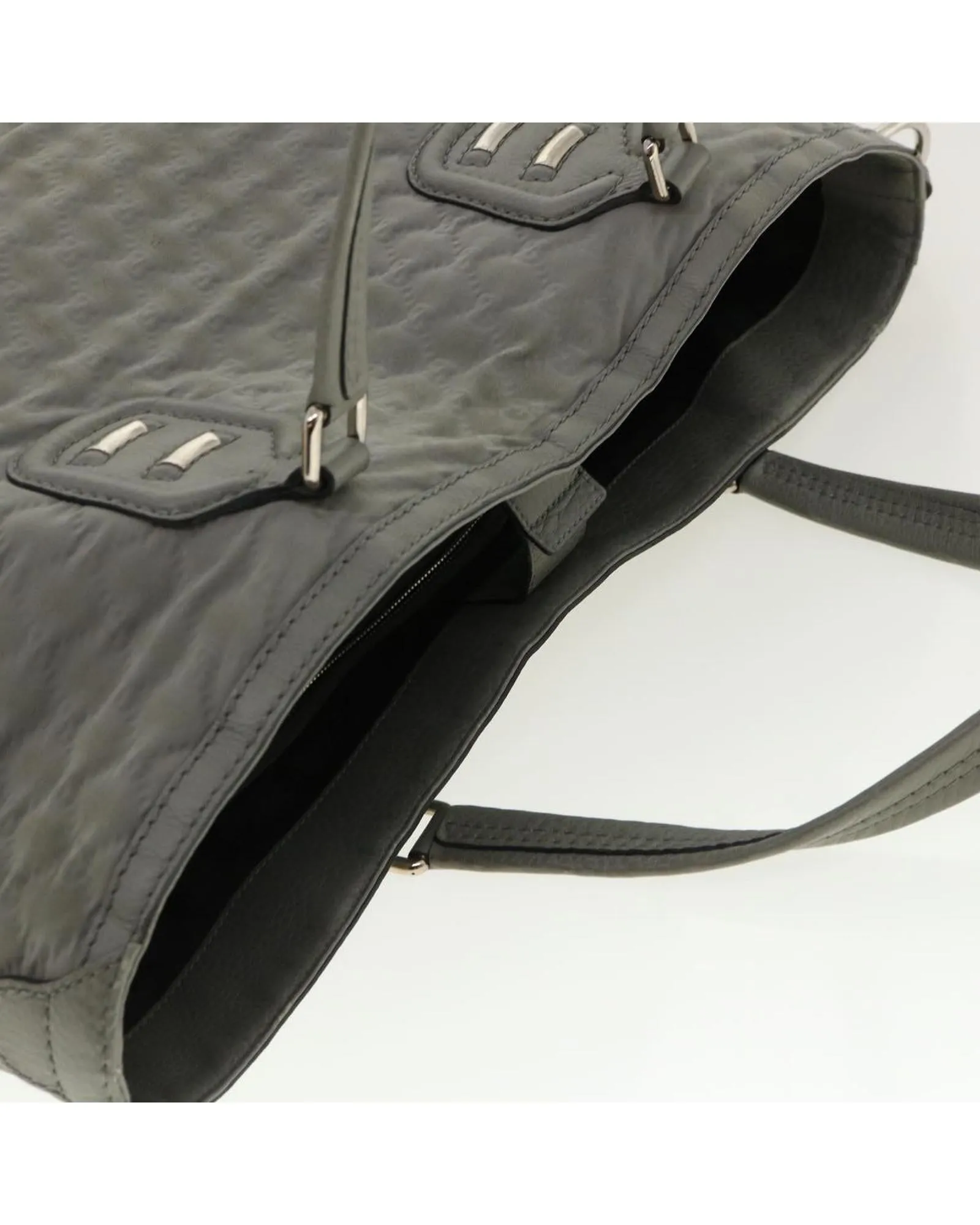 Canvas Shoulder Bag with Name Tag and Serial No. in Gray