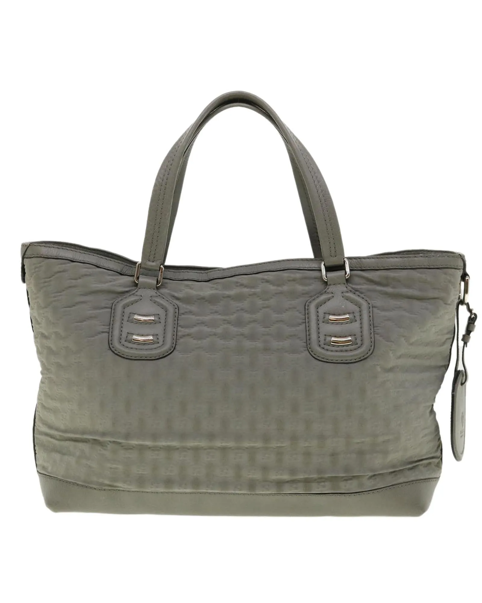 Canvas Shoulder Bag with Name Tag and Serial No. in Gray