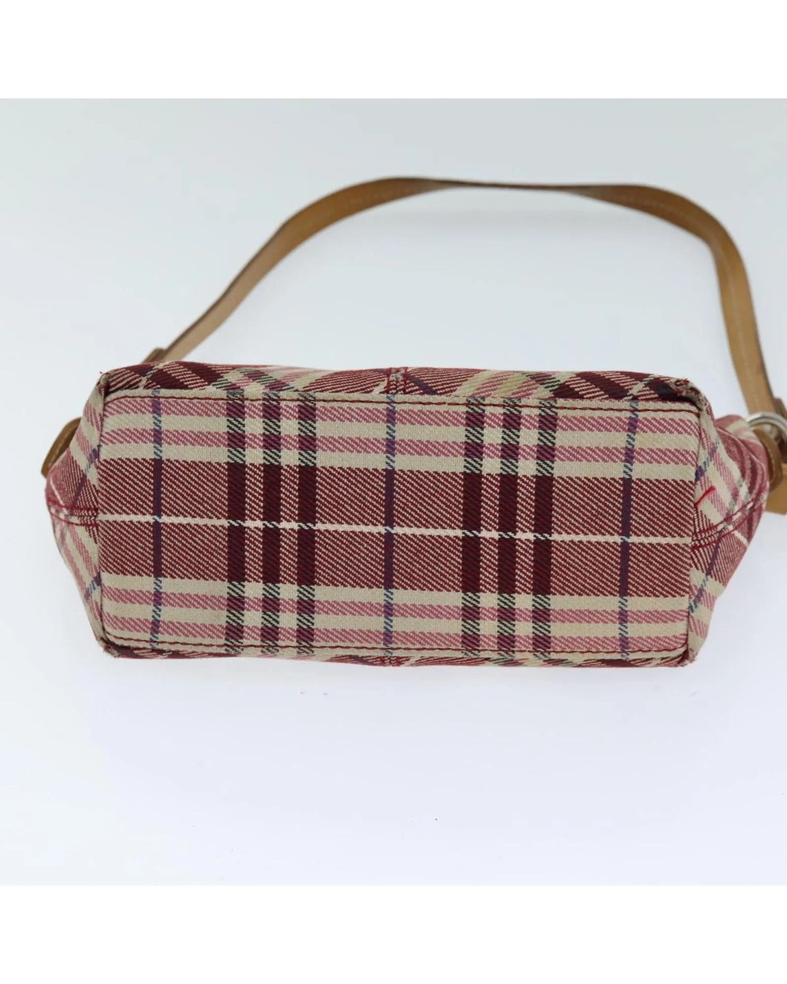 Canvas Shoulder Bag with Nova Check Pattern in Red