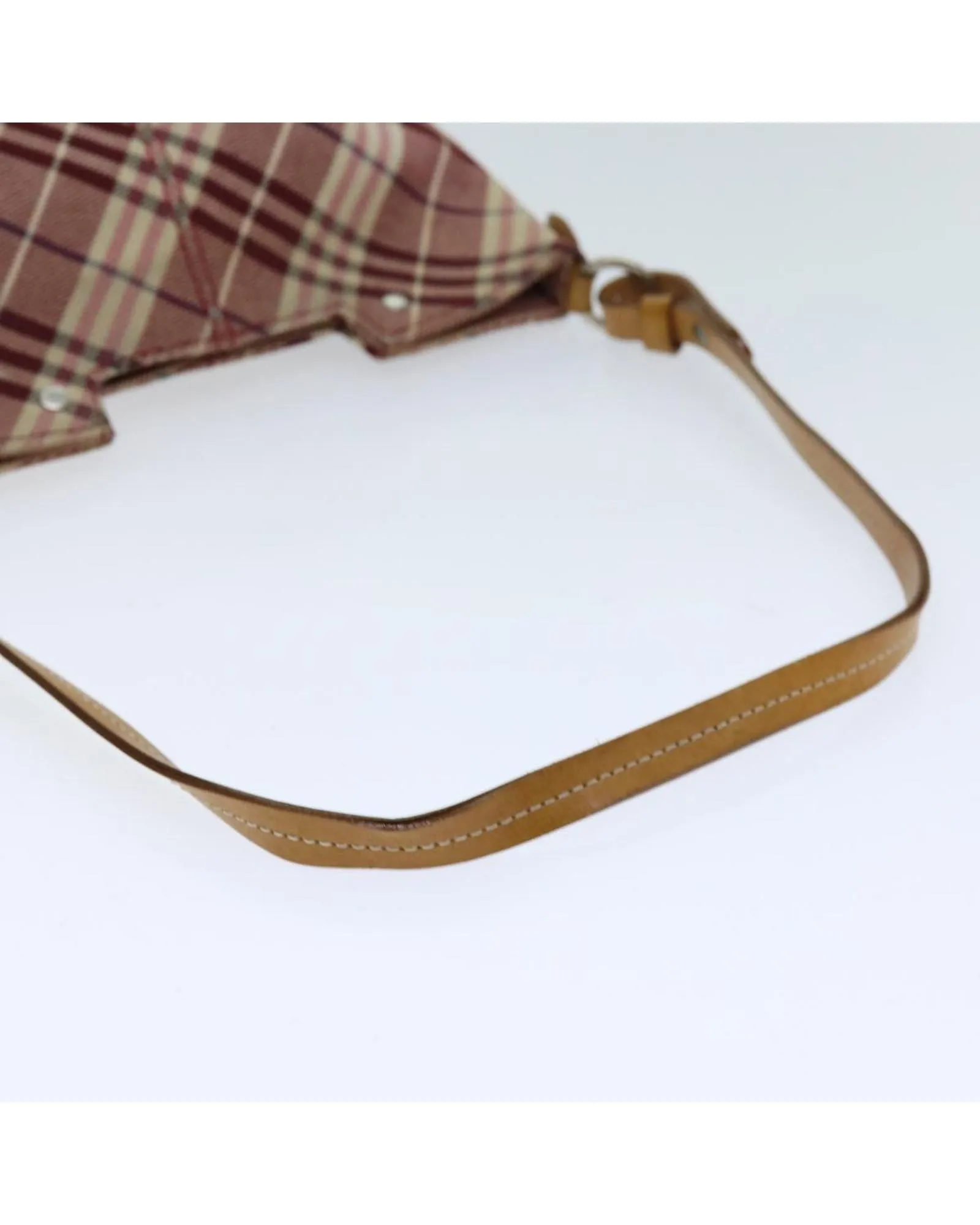 Canvas Shoulder Bag with Nova Check Pattern in Red