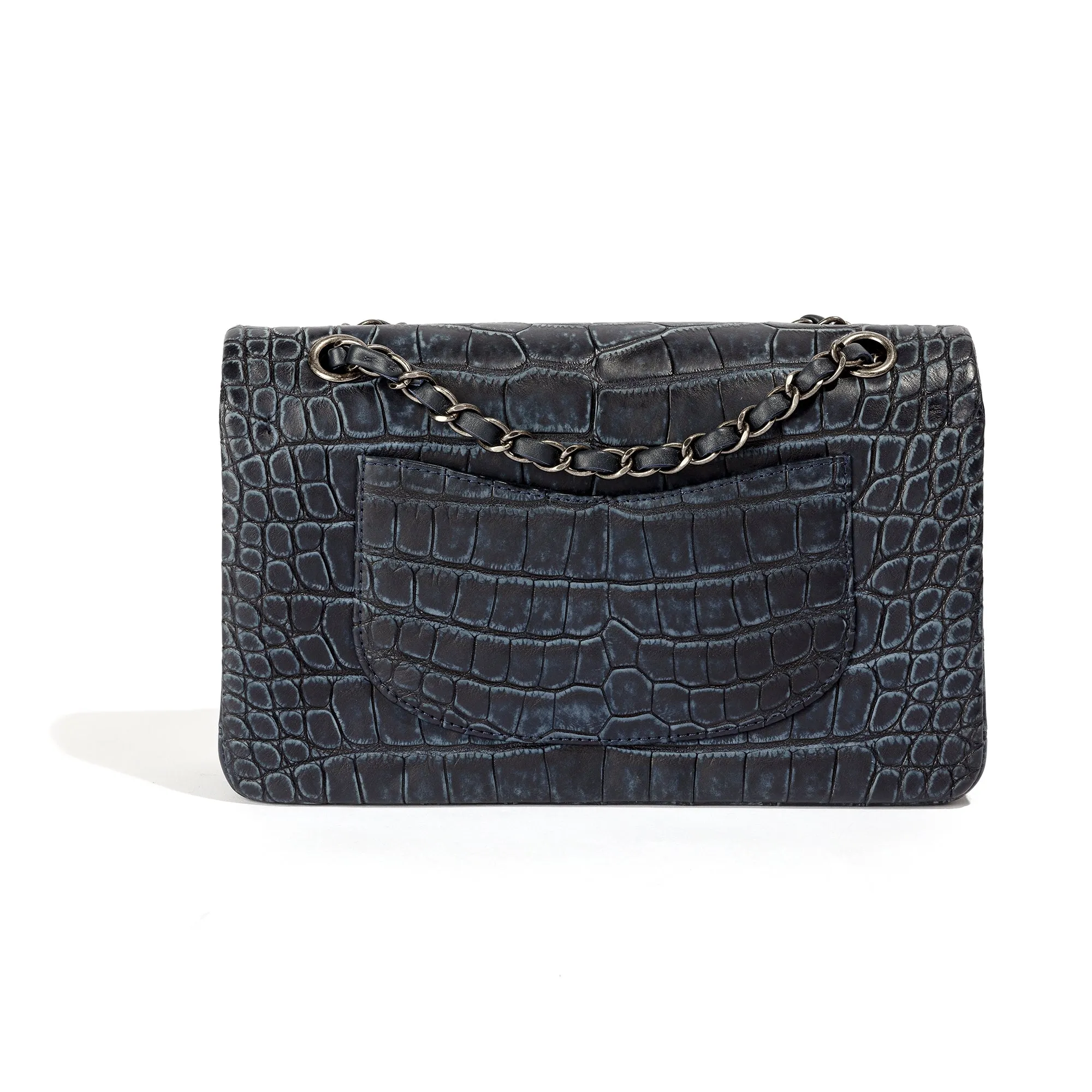 Chanel Double Flap Navy Exotic