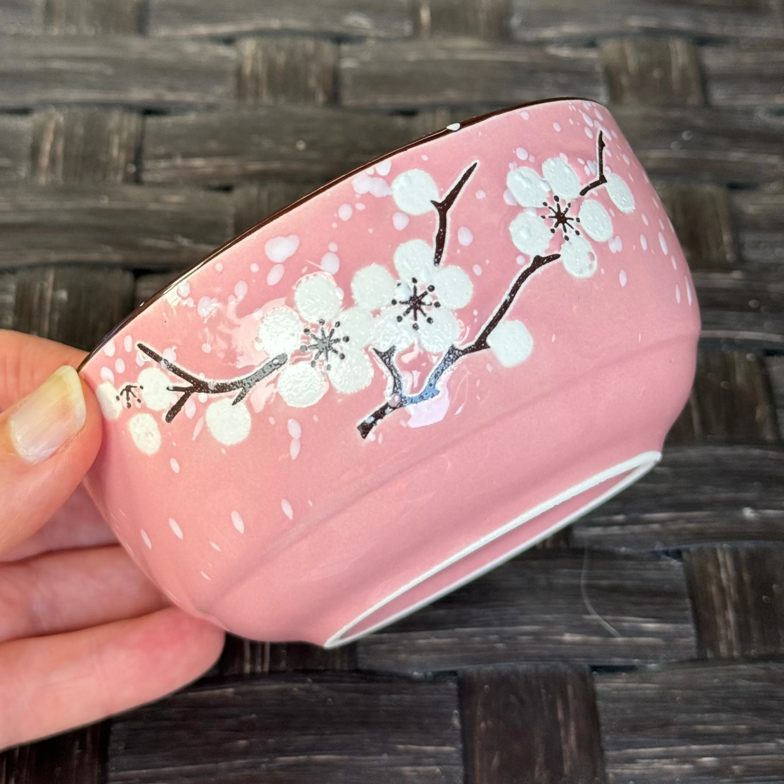 CLEARANCE SALE - Pink blossom ceramic bowl