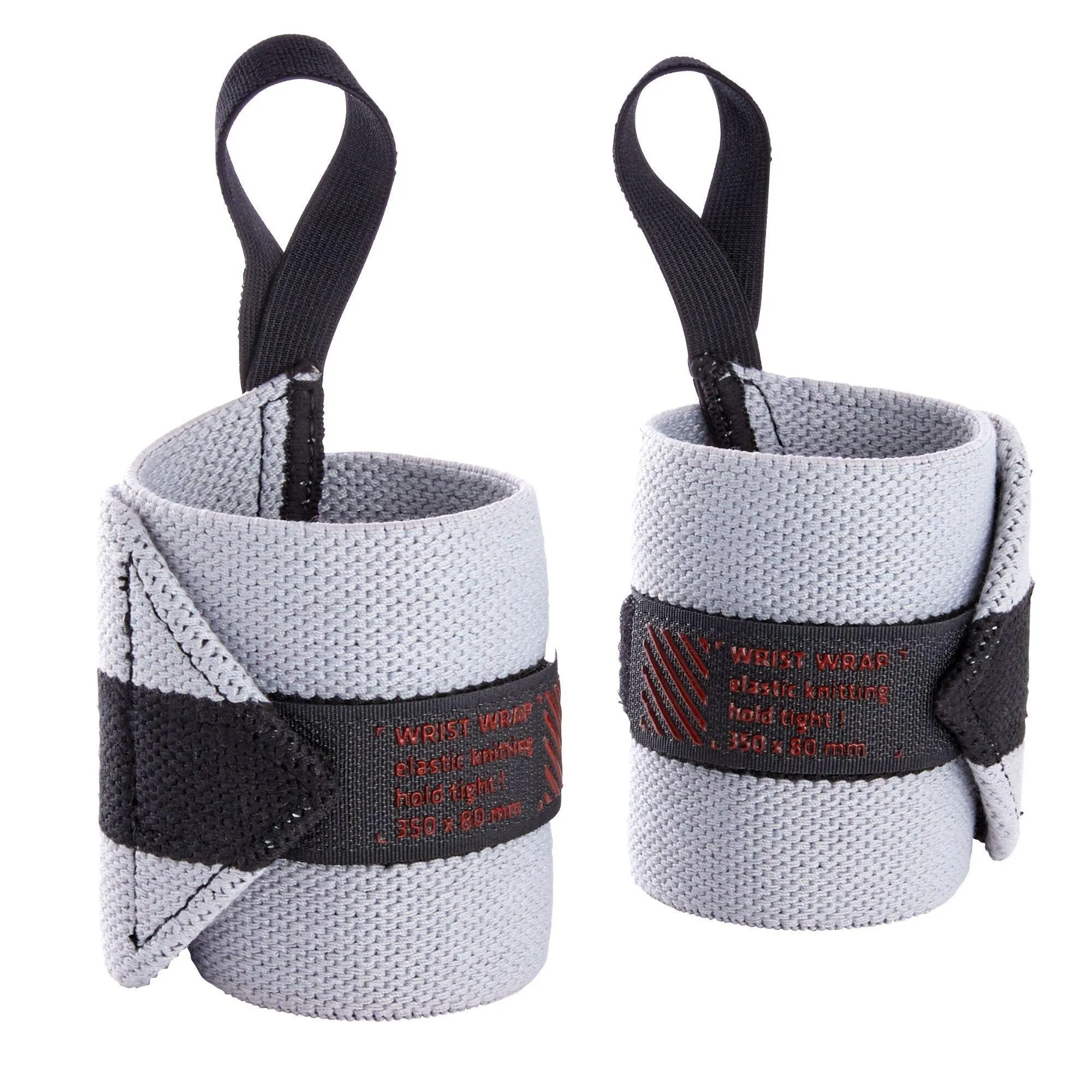 Fitness Wristwrap light gray DOMYOS, pearl gray