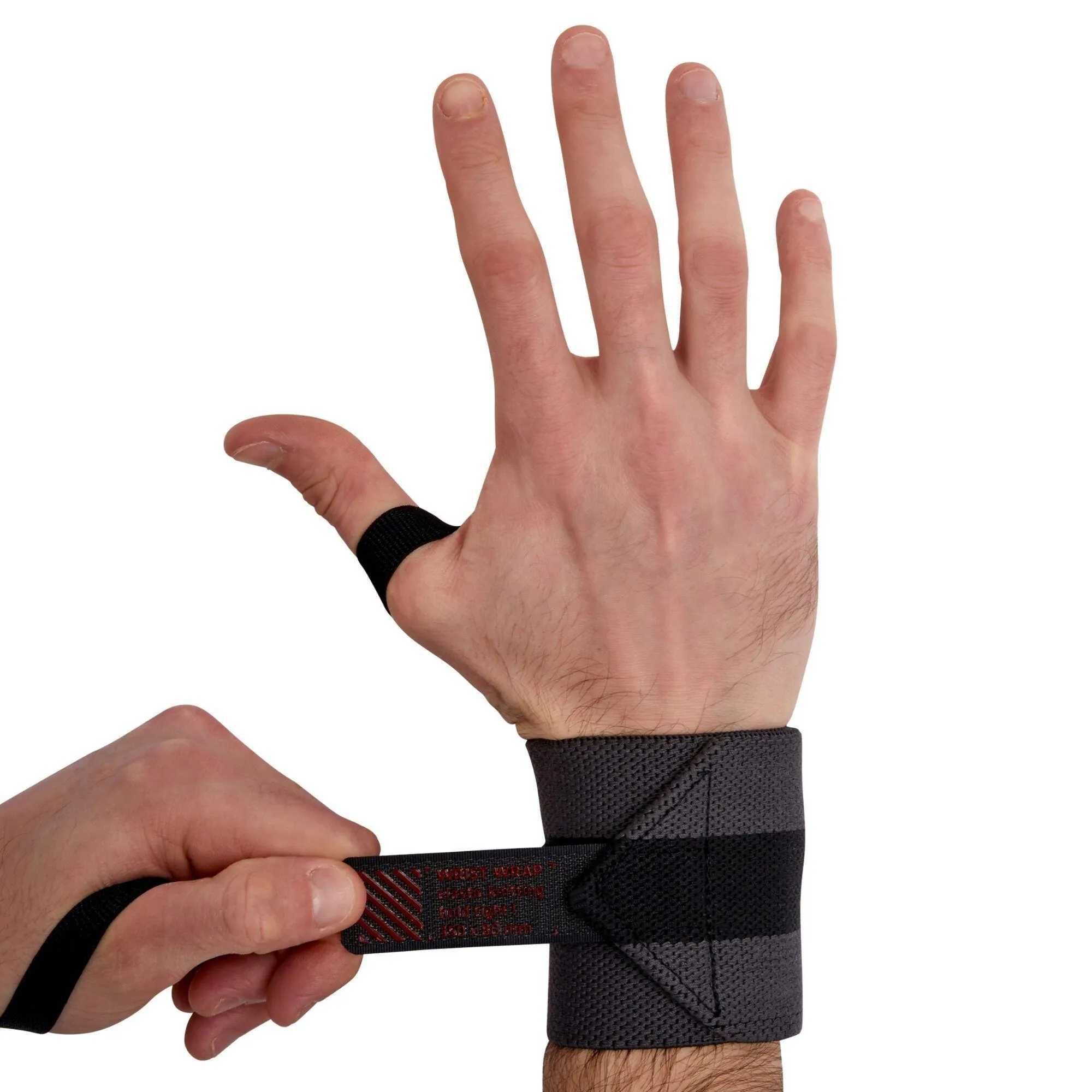 Fitness Wristwrap light gray DOMYOS, pearl gray