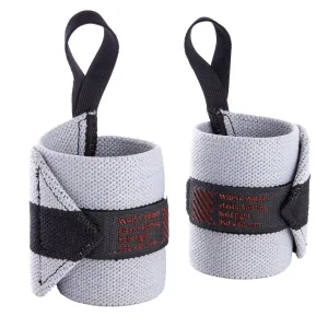 Fitness Wristwrap light gray DOMYOS, pearl gray