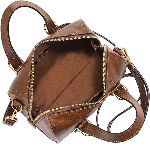 Fossil Carlie Women's Leather Mini Purse Bag, Brown