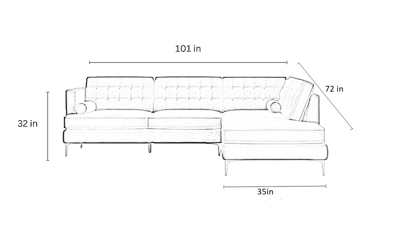 Fristo 4 Seater Fabric Sofa for Living Room | Bedroom | Office | 1 Year Warranty