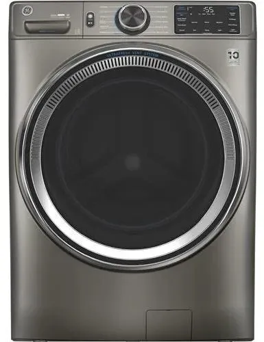 GE GFW650SPNSN 28 Inch Front Load Smart Washer with 4.8 Cu. Ft. Capacity, 12 Cycles, 9 Options, Sanitize   Allergen, UltraFresh, OdorBlock™, Microban®, SmartDispense™, dBT™, PowerSteam, ADA, and ENERGY STAR®: Satin Nickel