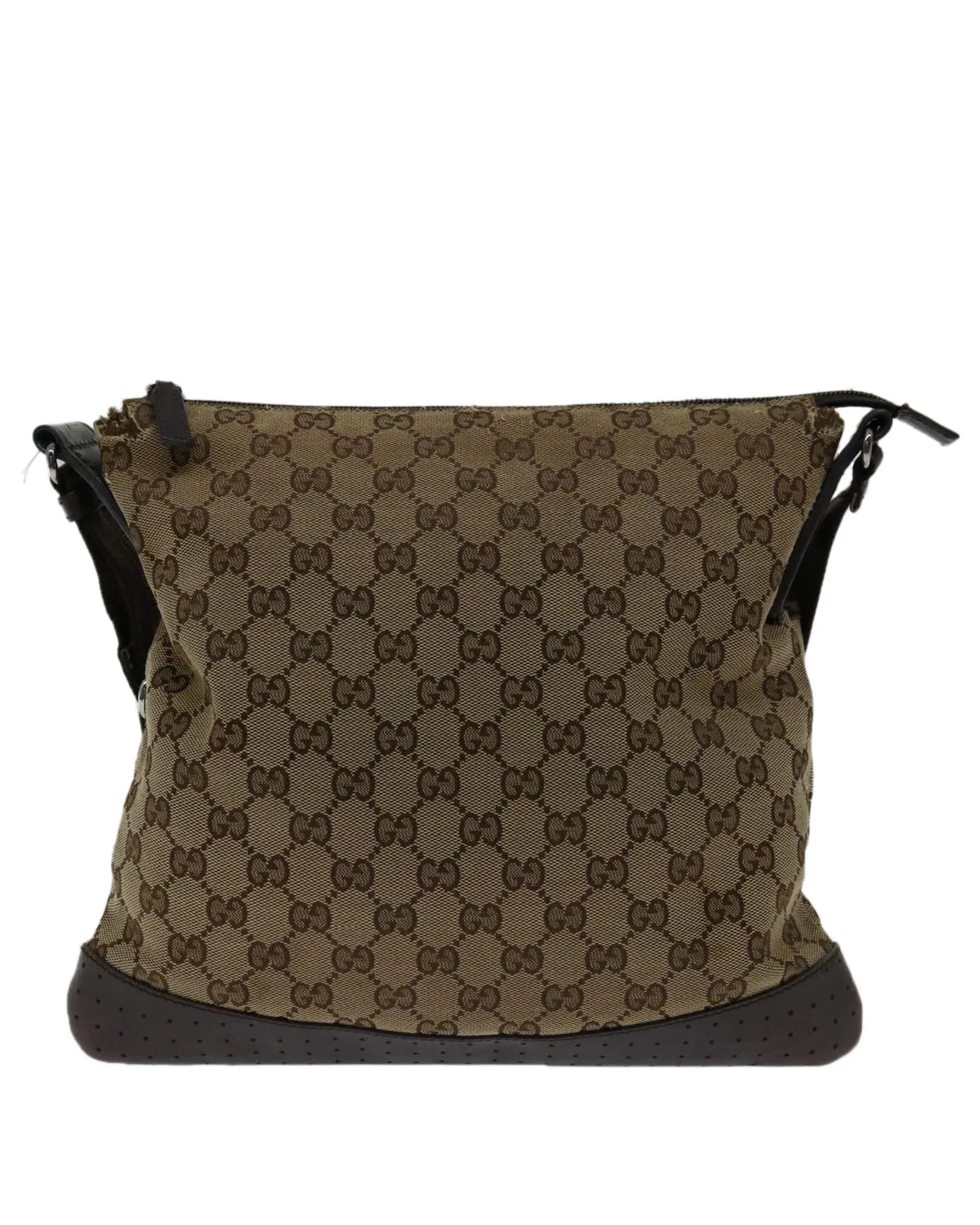 GG Canvas Shoulder Bag with Adjustable Strap and Multiple Pockets