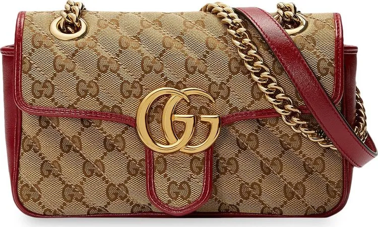 Gucci GG Marmont Mini Bag Beige/Ebony/New Cherry Red, beige