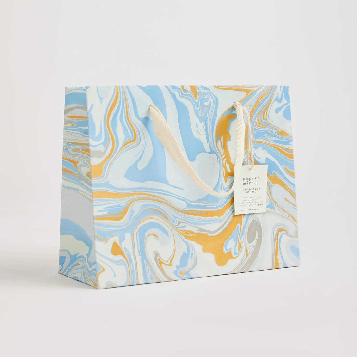 Hand Marbled Gift Bags Pastel - Medium