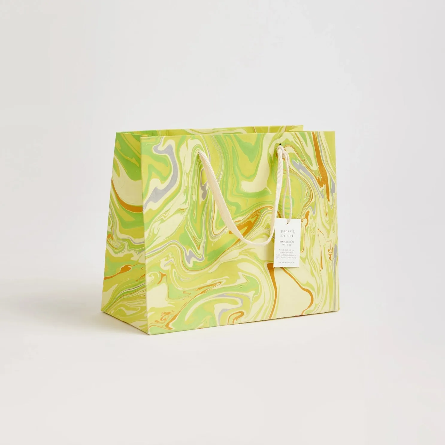 Hand Marbled Gift Bags Pastel - Medium