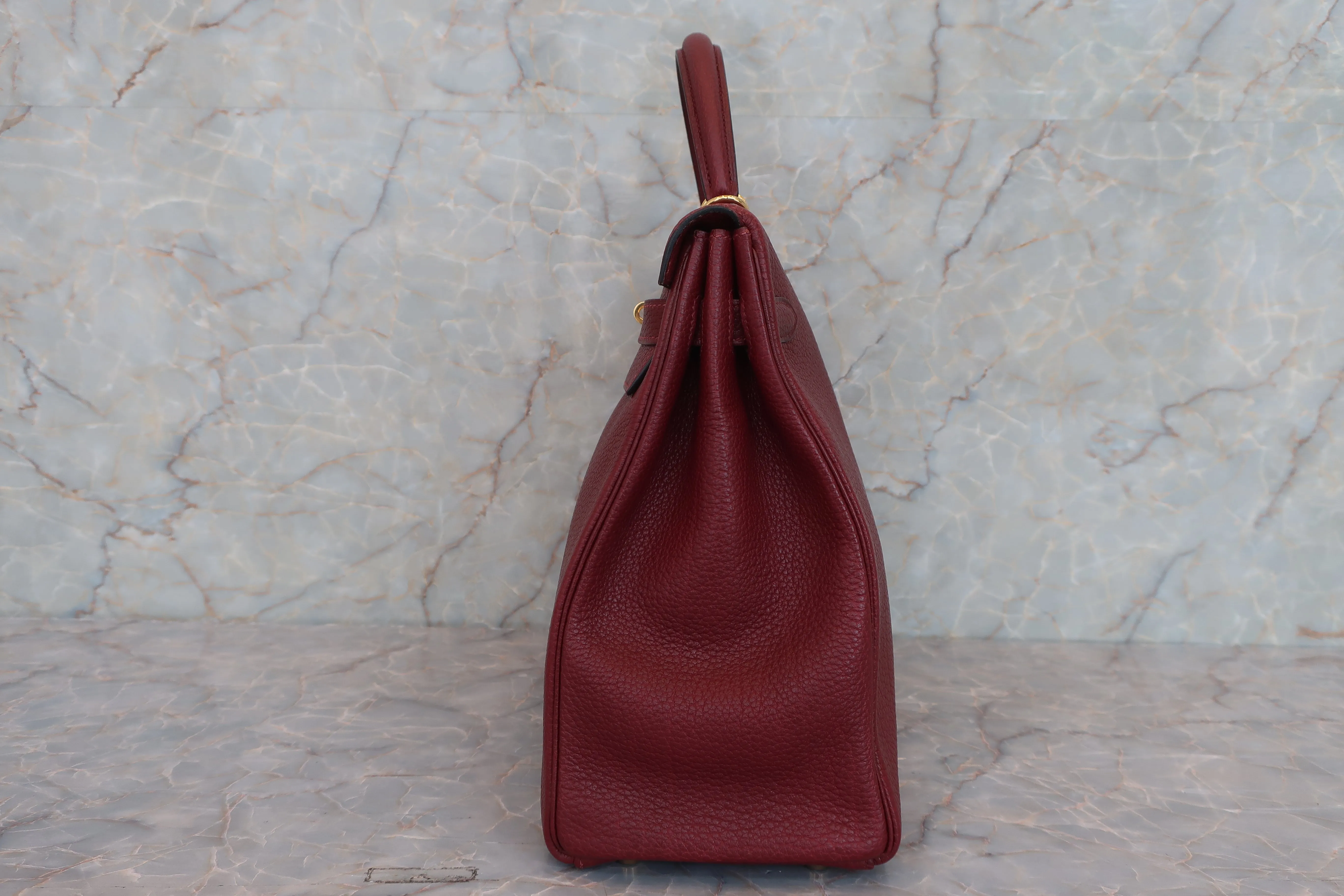 HERMES／エルメス ケリー35 トゴ ルージュアッシュ □E刻印 ショルダーバッグ 600080122