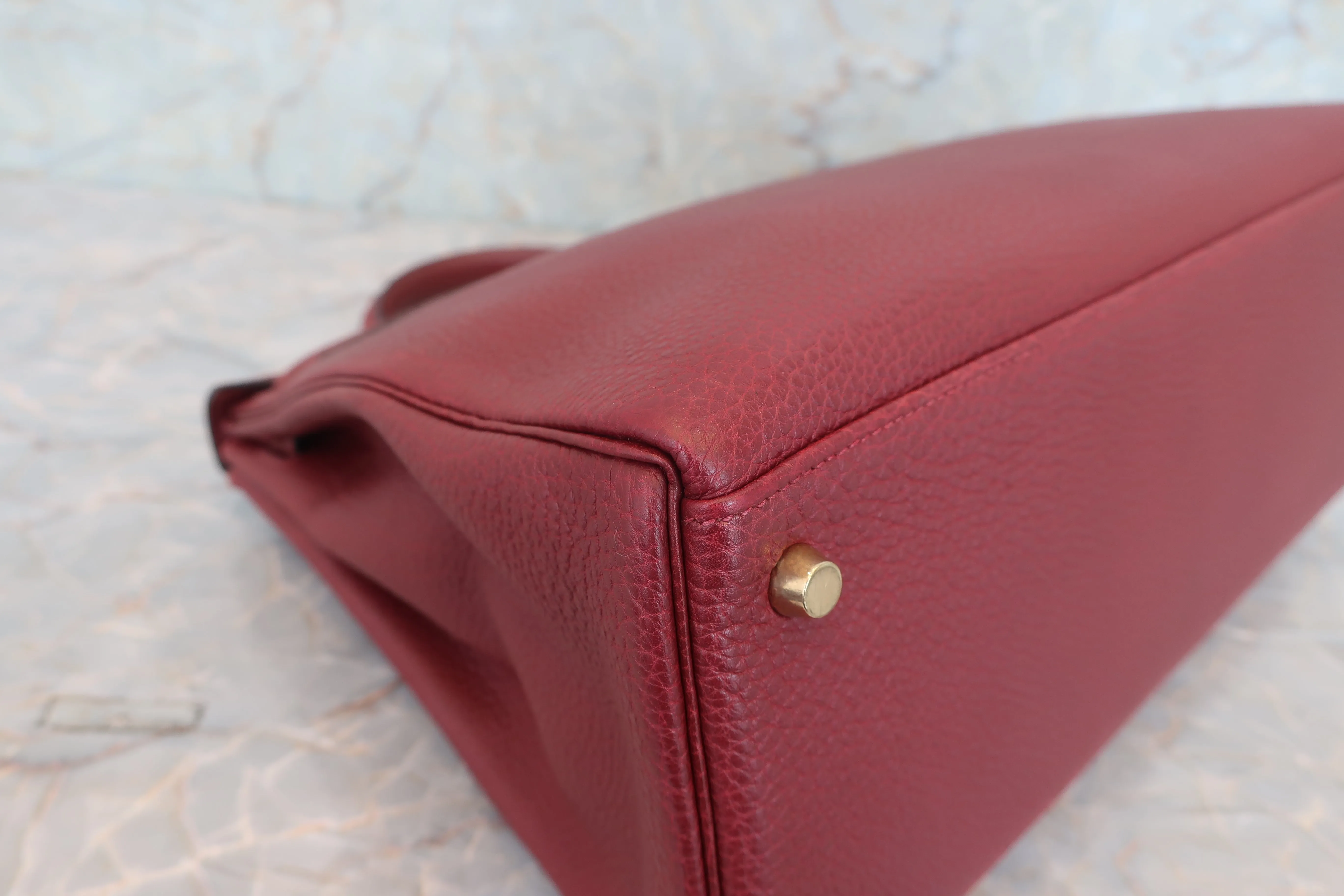 HERMES／エルメス ケリー35 トゴ ルージュアッシュ □E刻印 ショルダーバッグ 600080122