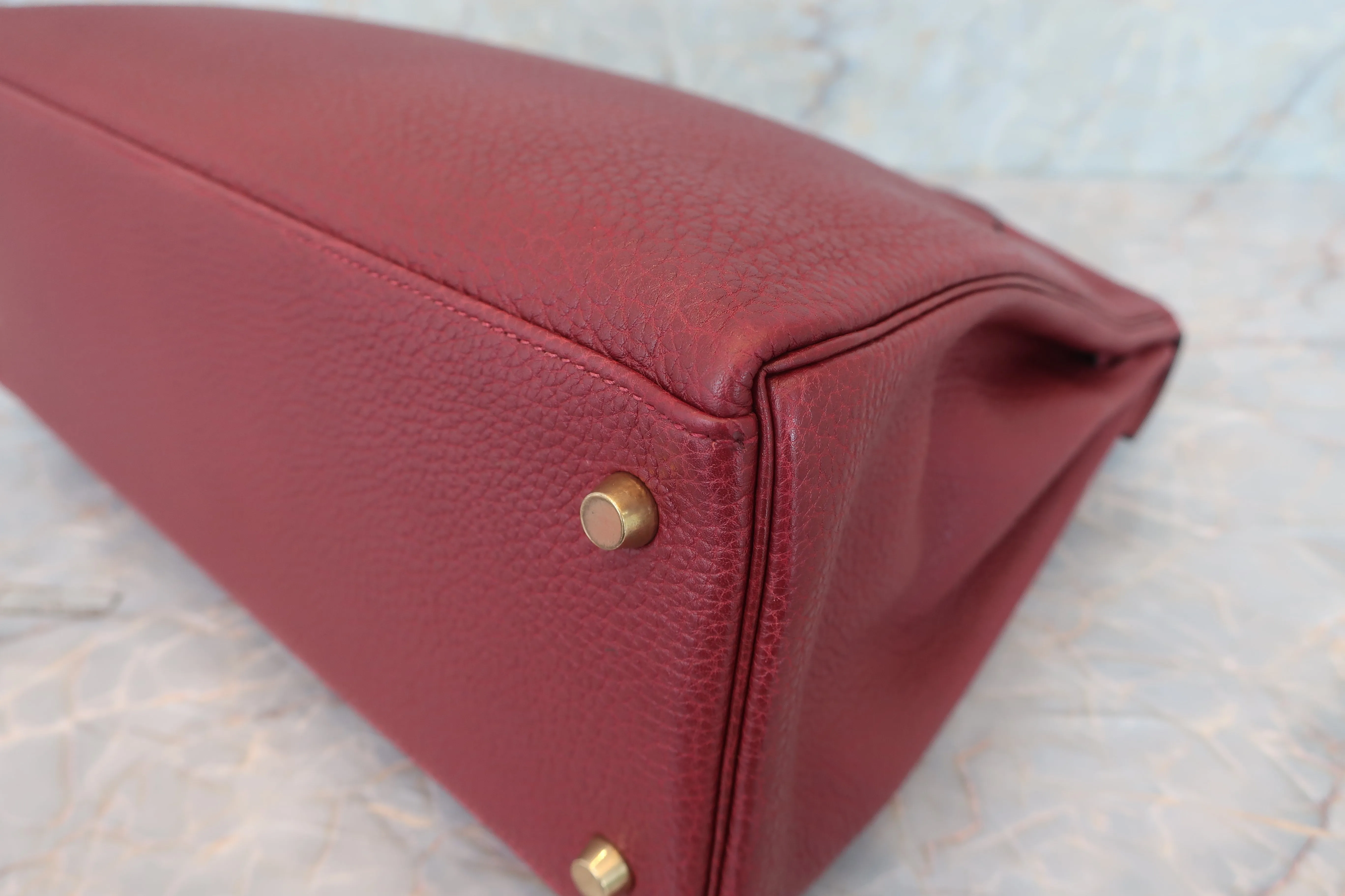 HERMES／エルメス ケリー35 トゴ ルージュアッシュ □E刻印 ショルダーバッグ 600080122