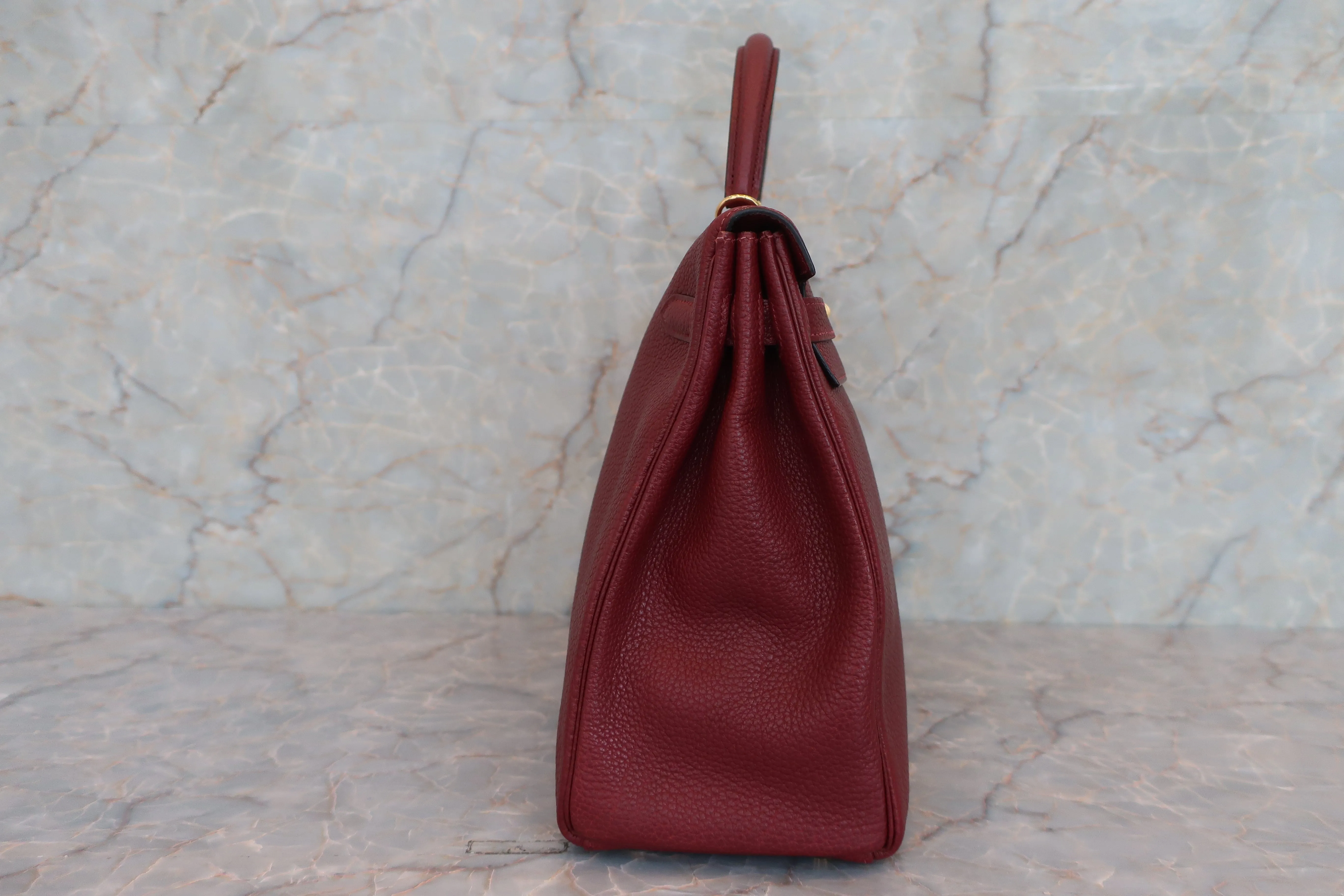 HERMES／エルメス ケリー35 トゴ ルージュアッシュ □E刻印 ショルダーバッグ 600080122