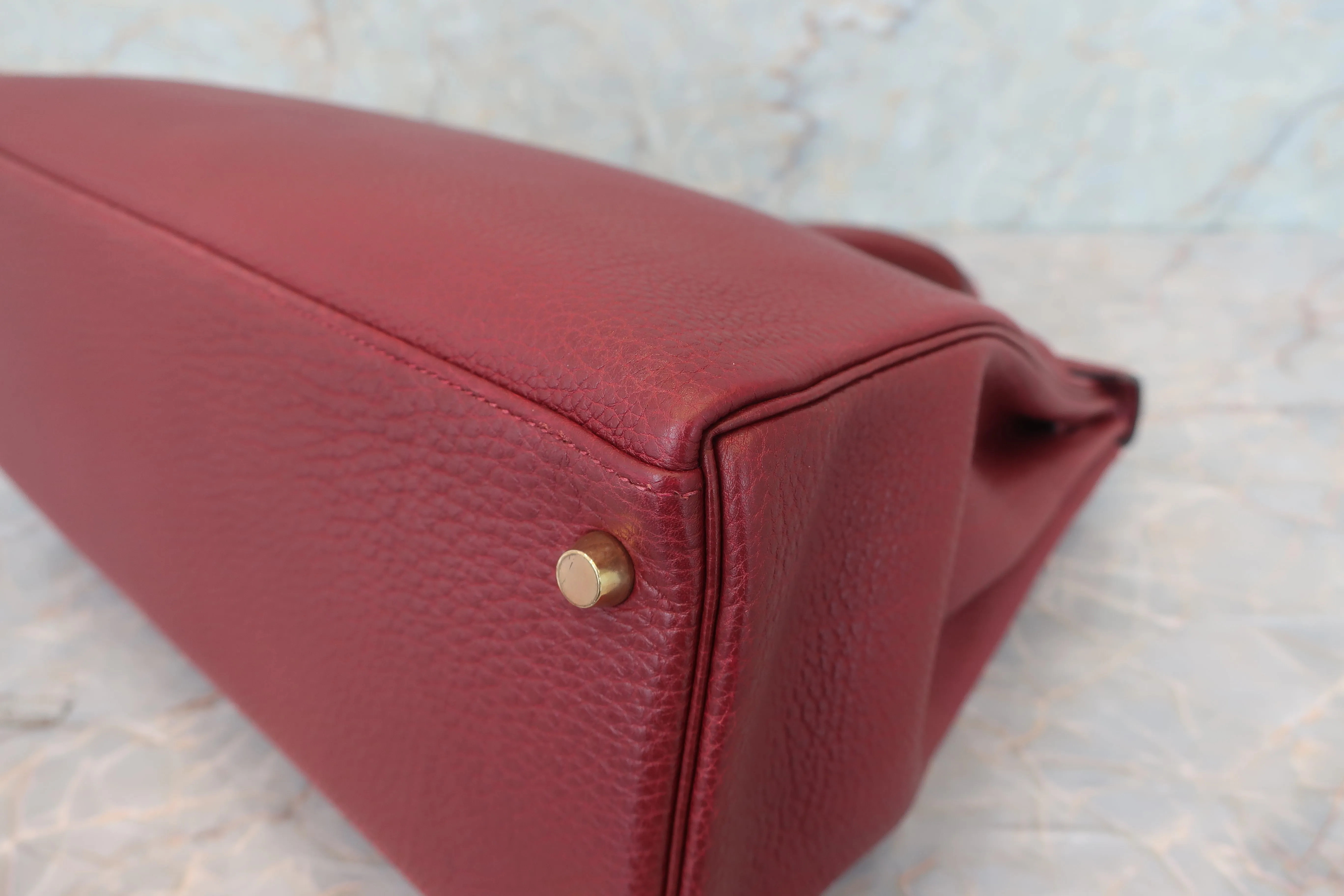 HERMES／エルメス ケリー35 トゴ ルージュアッシュ □E刻印 ショルダーバッグ 600080122