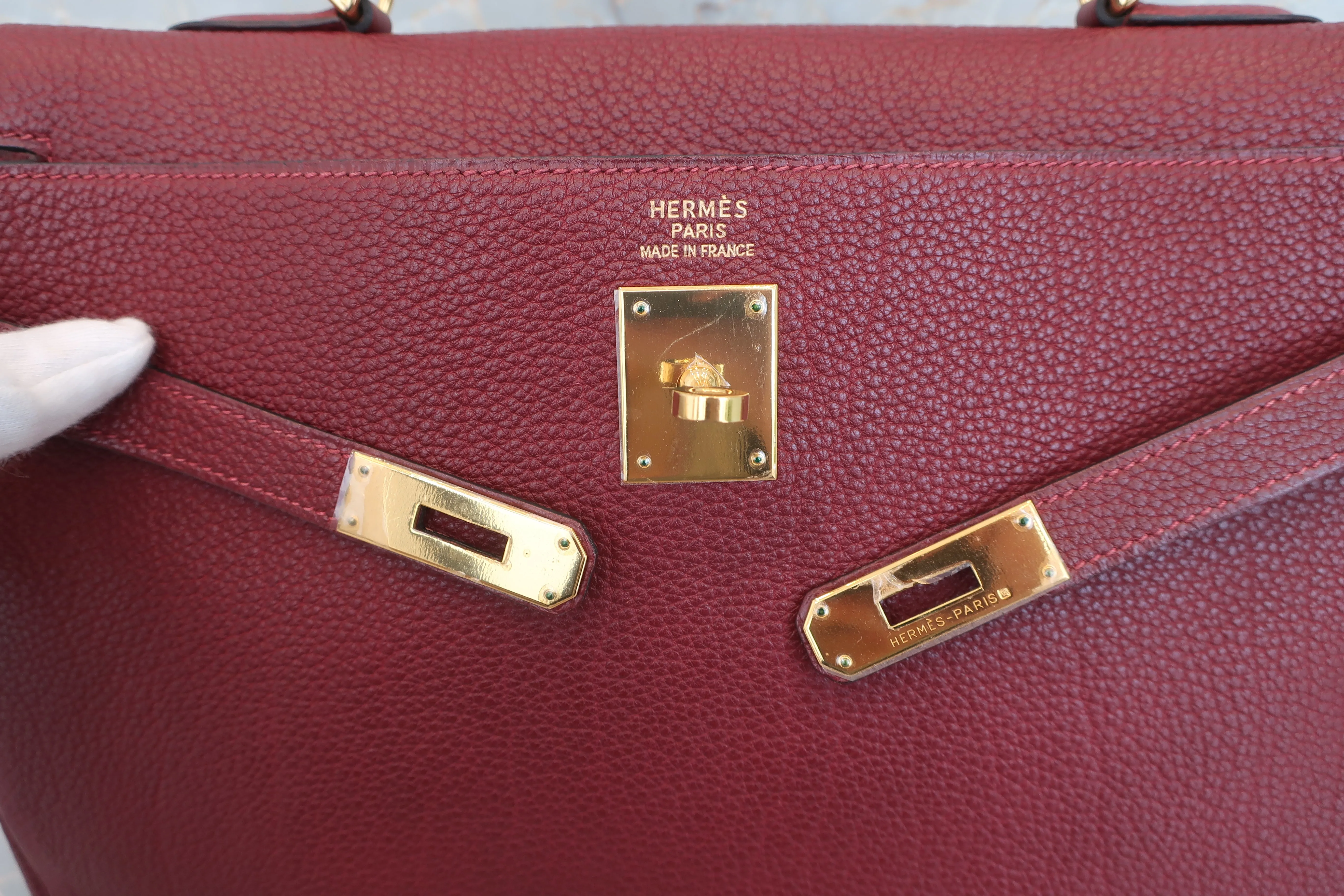 HERMES／エルメス ケリー35 トゴ ルージュアッシュ □E刻印 ショルダーバッグ 600080122