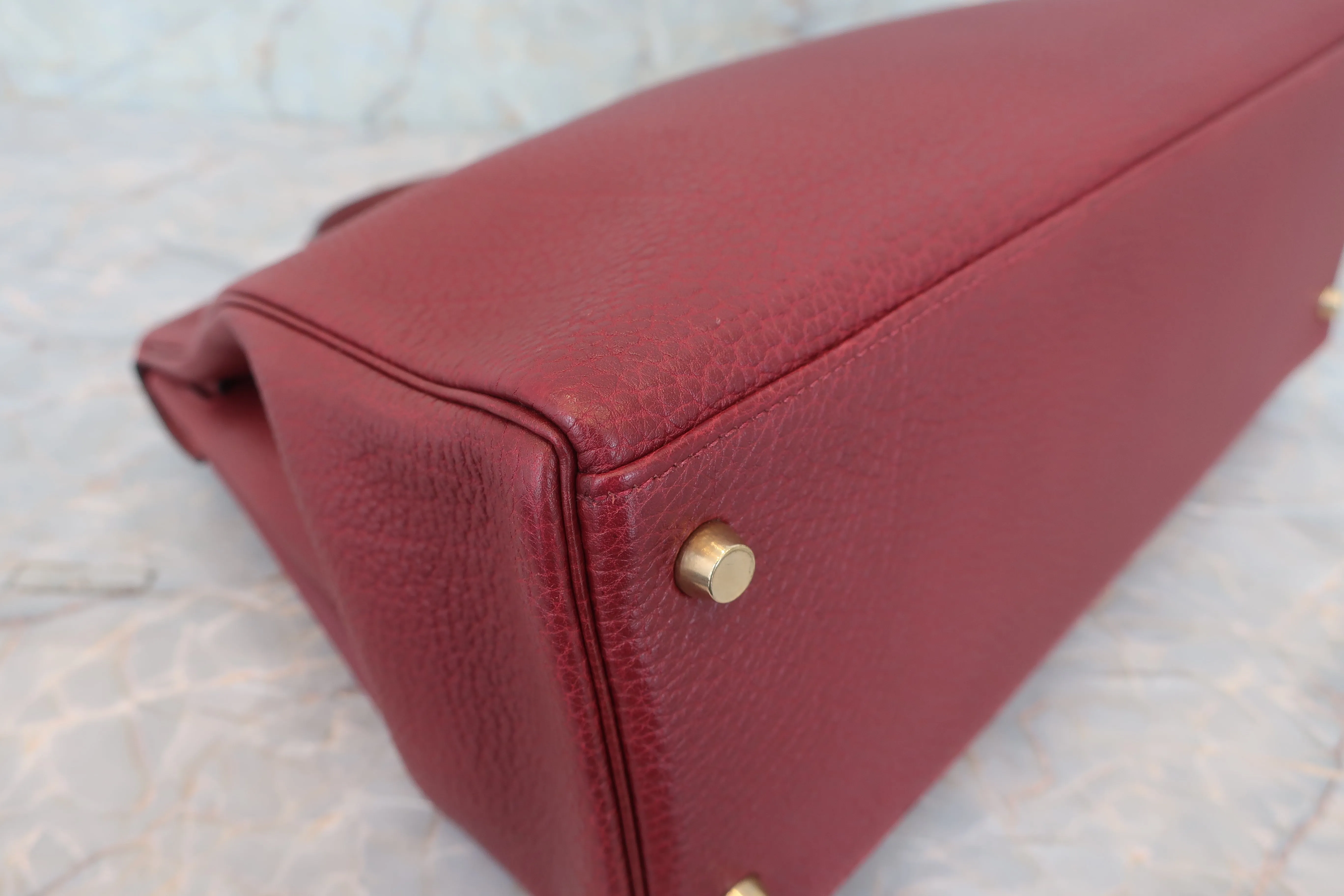 HERMES／エルメス ケリー35 トゴ ルージュアッシュ □E刻印 ショルダーバッグ 600080122