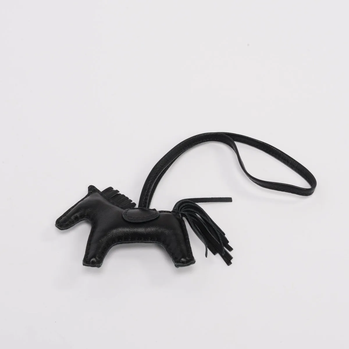 Hermes So Black Milo Lambskin Rodeo PM Bag Charm