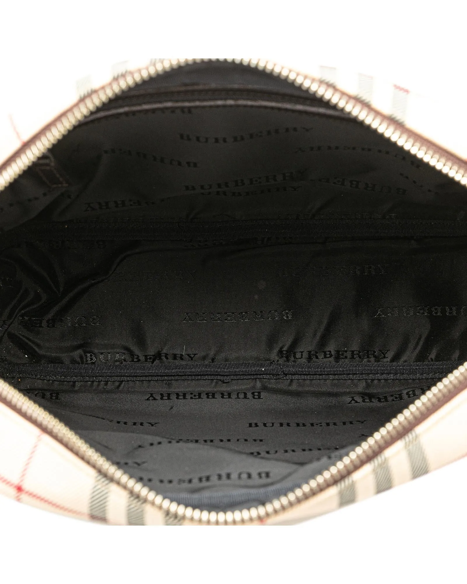 House Check Canvas Crossbody with Leather Trim and Adjustable Strap