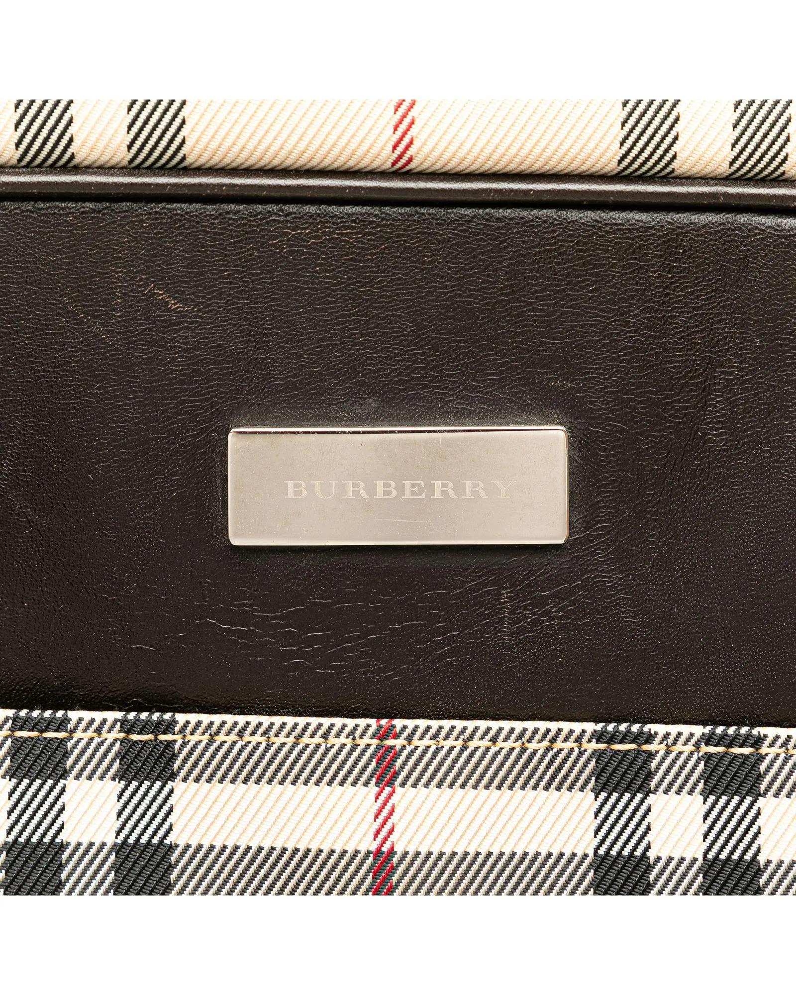 House Check Canvas Crossbody with Leather Trim and Adjustable Strap