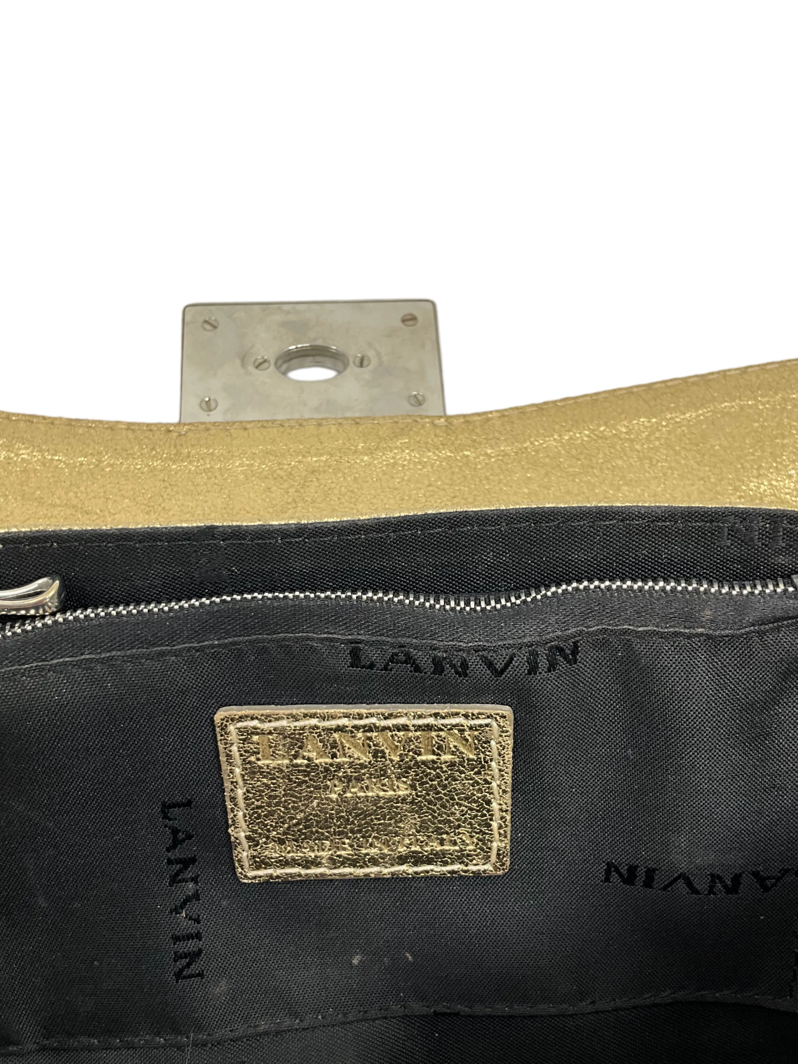 LANVIN Metallic Leather Hero Flap Bag