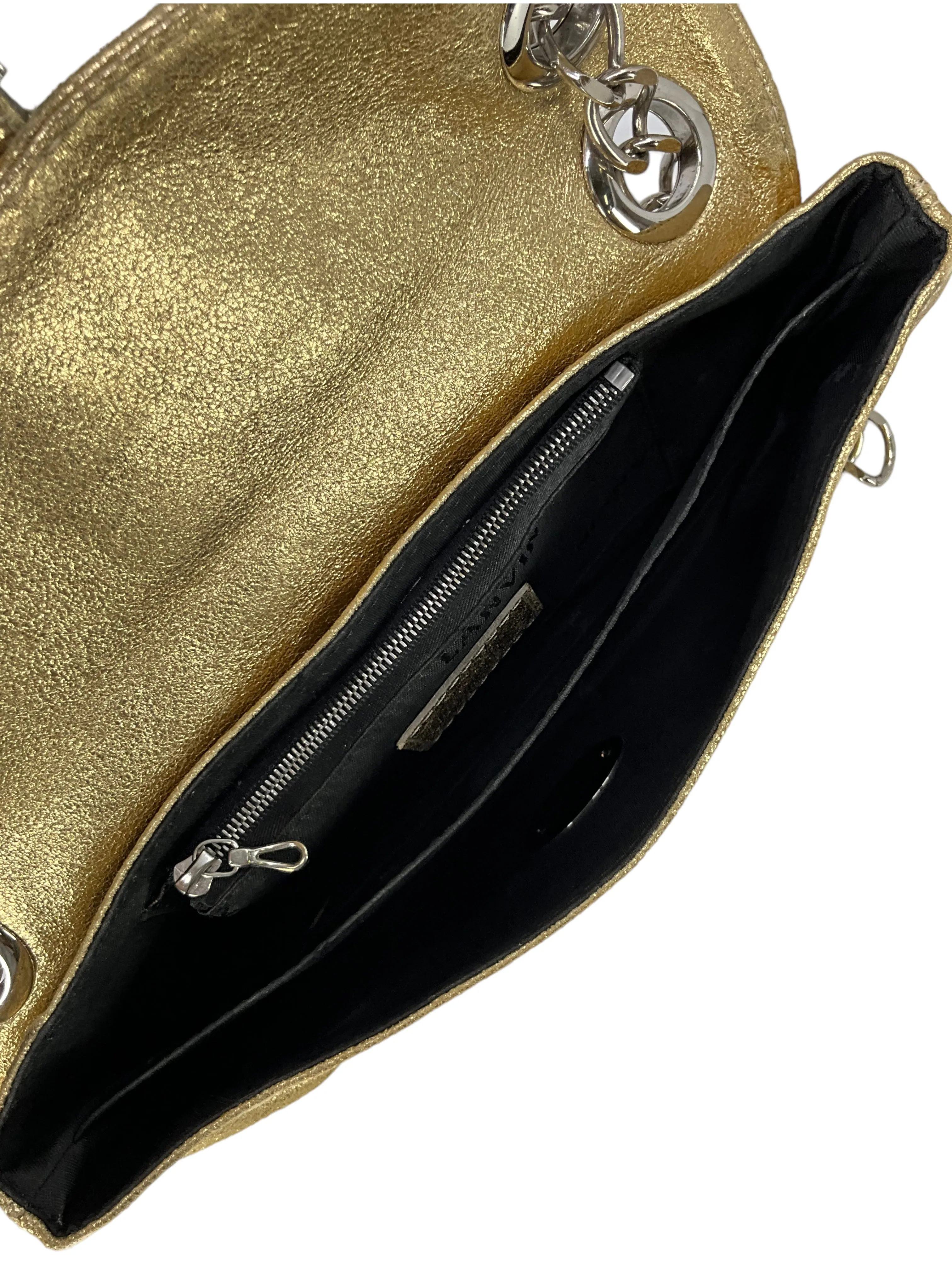 LANVIN Metallic Leather Hero Flap Bag