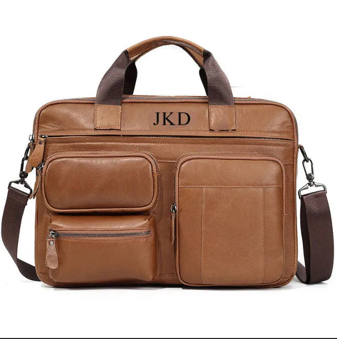 Leather Satchel Laptop Bag,Mens Leather Briefcase, Leather Shoulder Bag.Messenger Bag,Gift for Him 0574